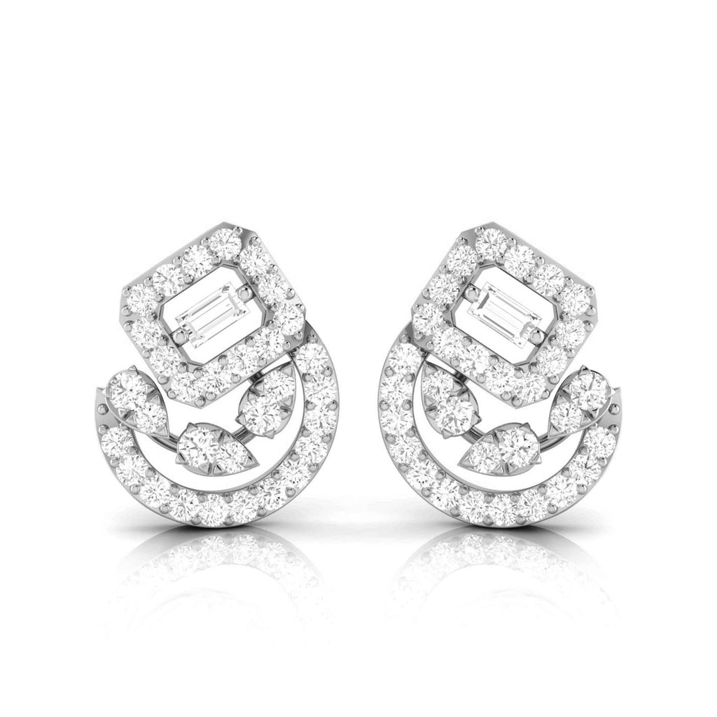 Designer Platinum Diamond Earrings for Women JL PT E OLS 21  VVS-GH Jewelove.US