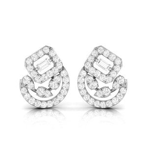 Designer Platinum Diamond Earrings for Women JL PT E OLS 21
