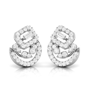 Designer Platinum Diamond Earrings for Women JL PT E OLS 21   Jewelove.US