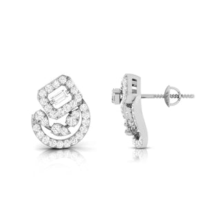 Designer Platinum Diamond Earrings for Women JL PT E OLS 21   Jewelove.US