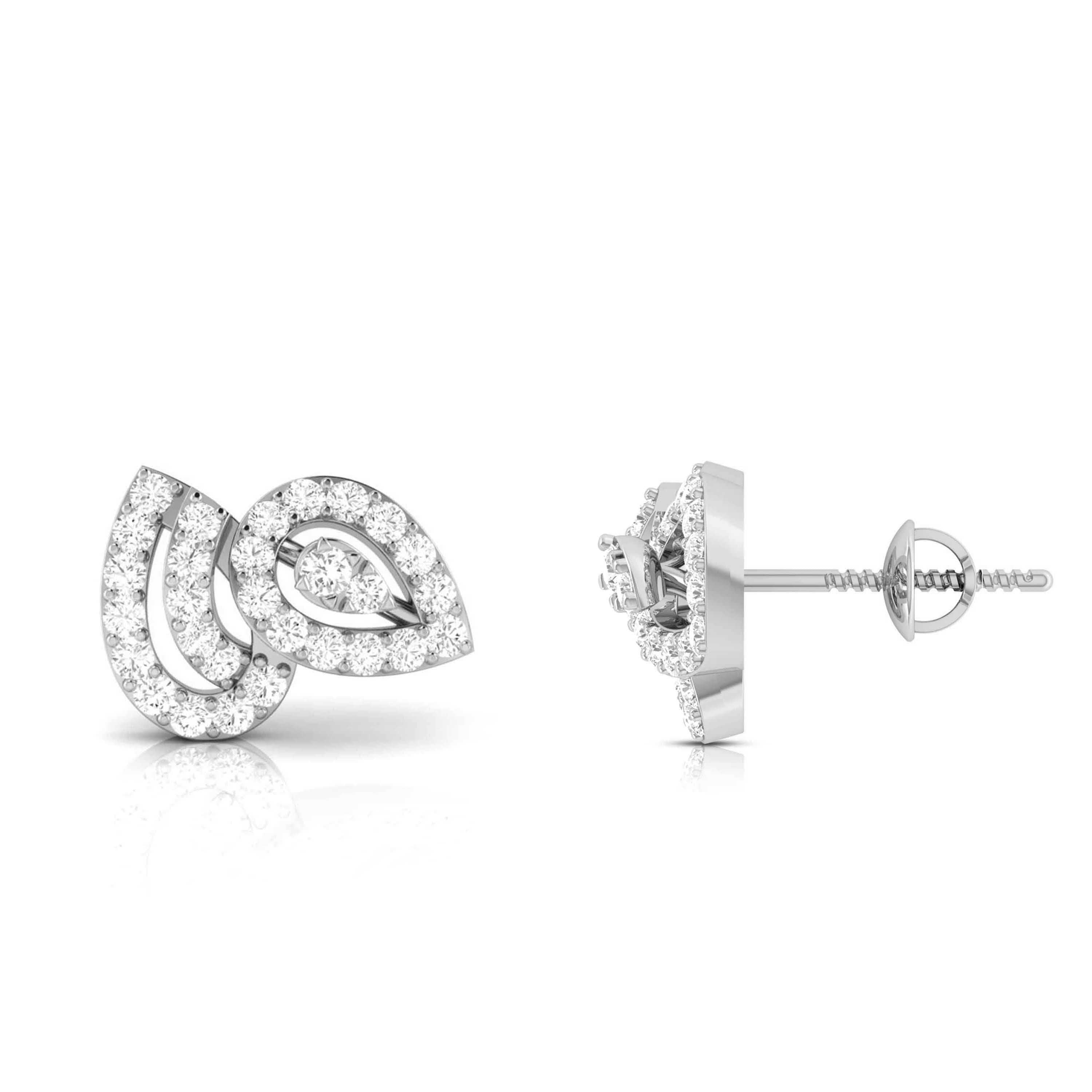 Designer Platinum Diamond Earrings for Women JL PT E OLS 22