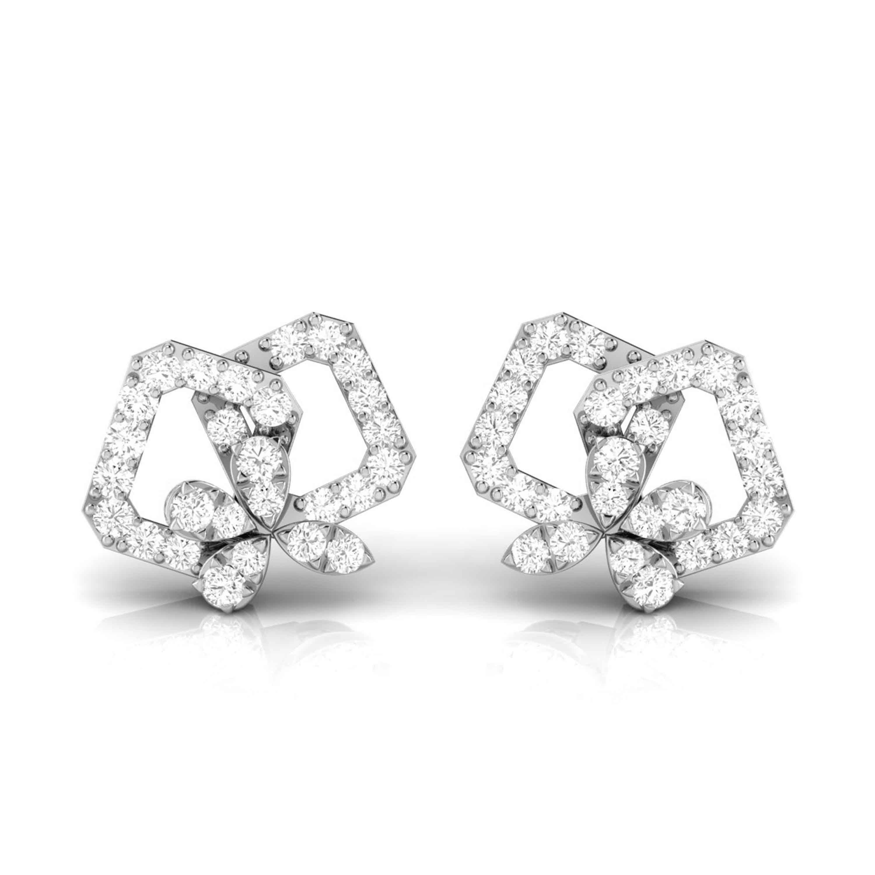 Designer Platinum Diamond Earrings for Women JL PT E OLS 24