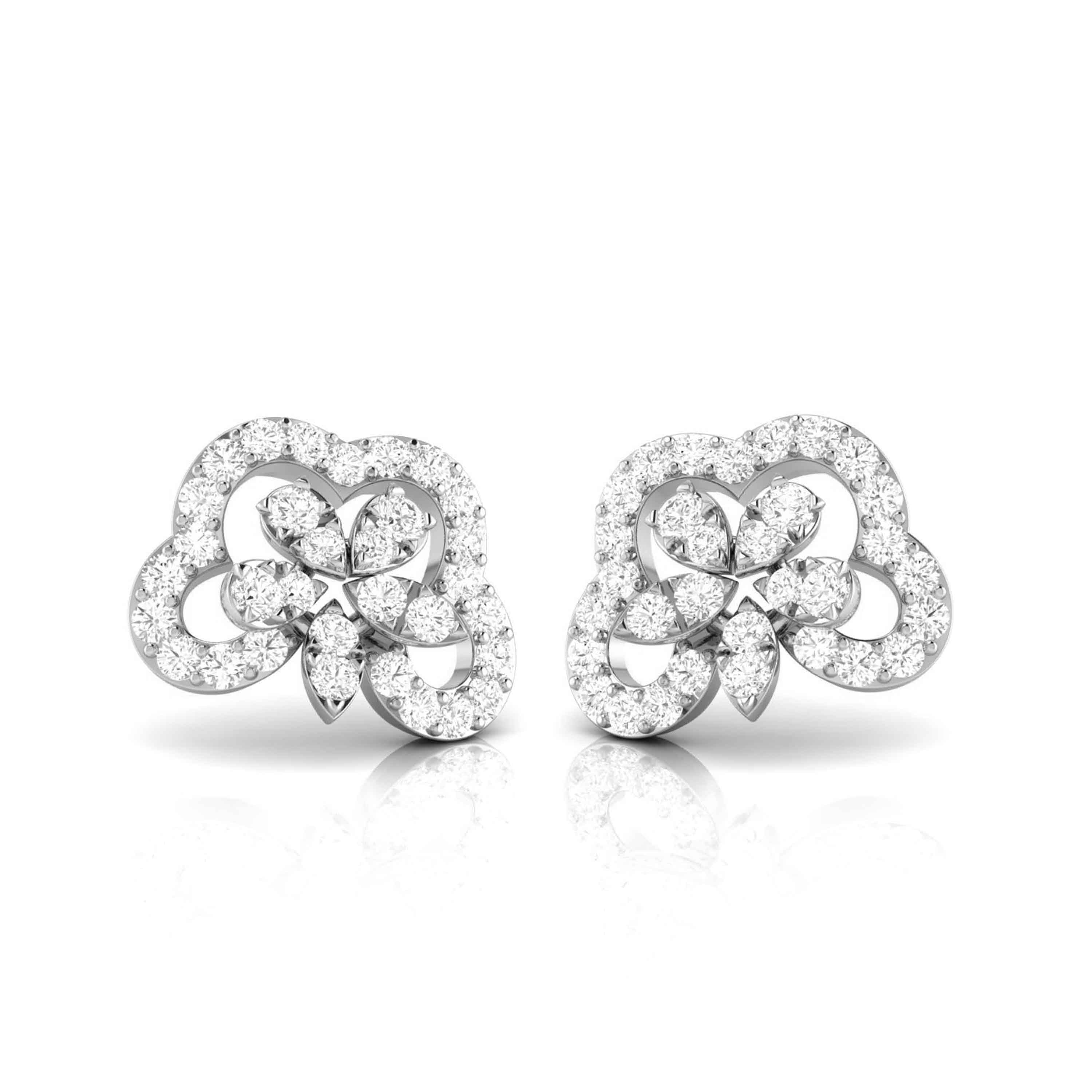 Designer Platinum Diamond Earrings for Women JL PT E OLS 25