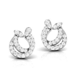 Designer Platinum Diamond Earrings for Women JL PT E OLS 26   Jewelove.US