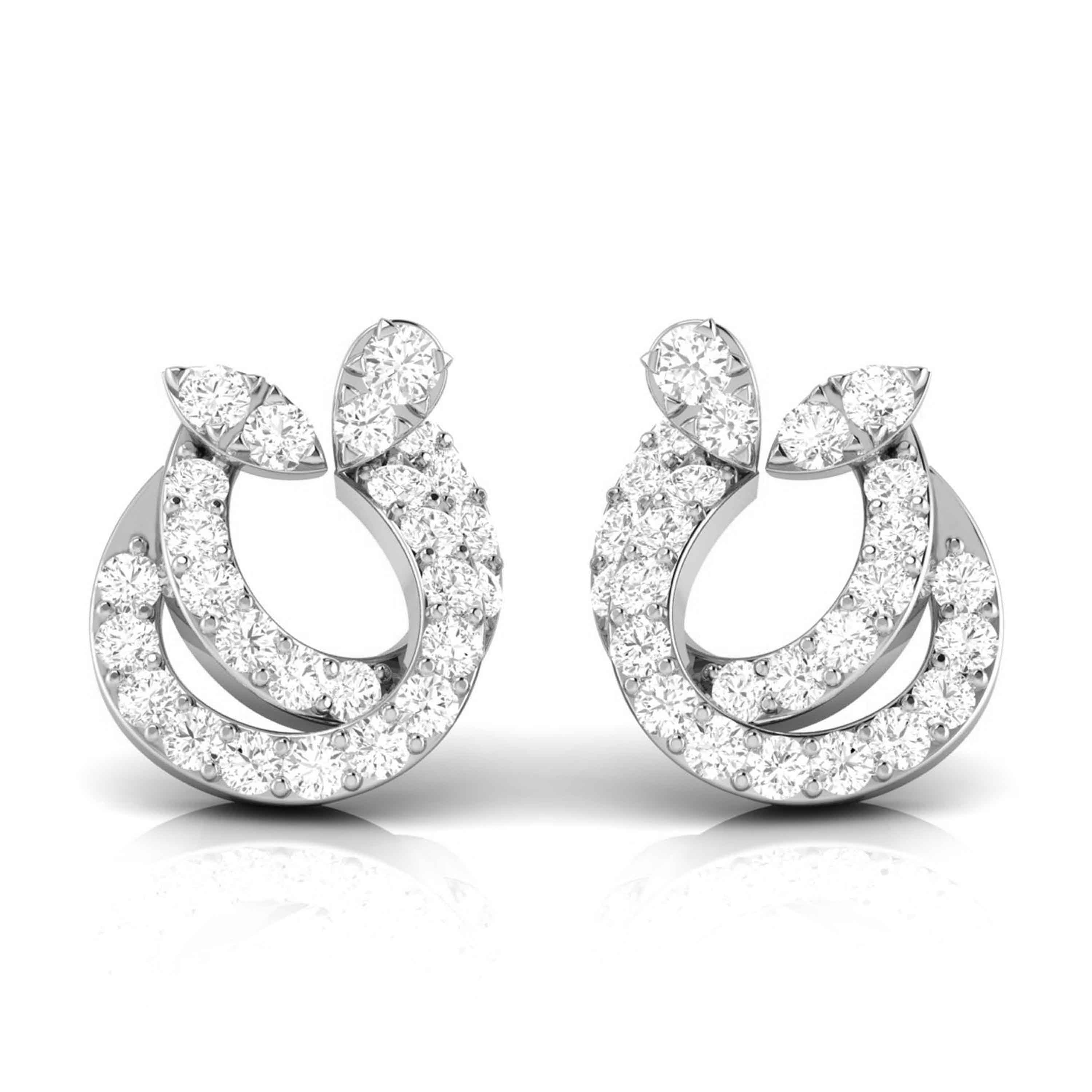 Designer Platinum Diamond Earrings for Women JL PT E OLS 26