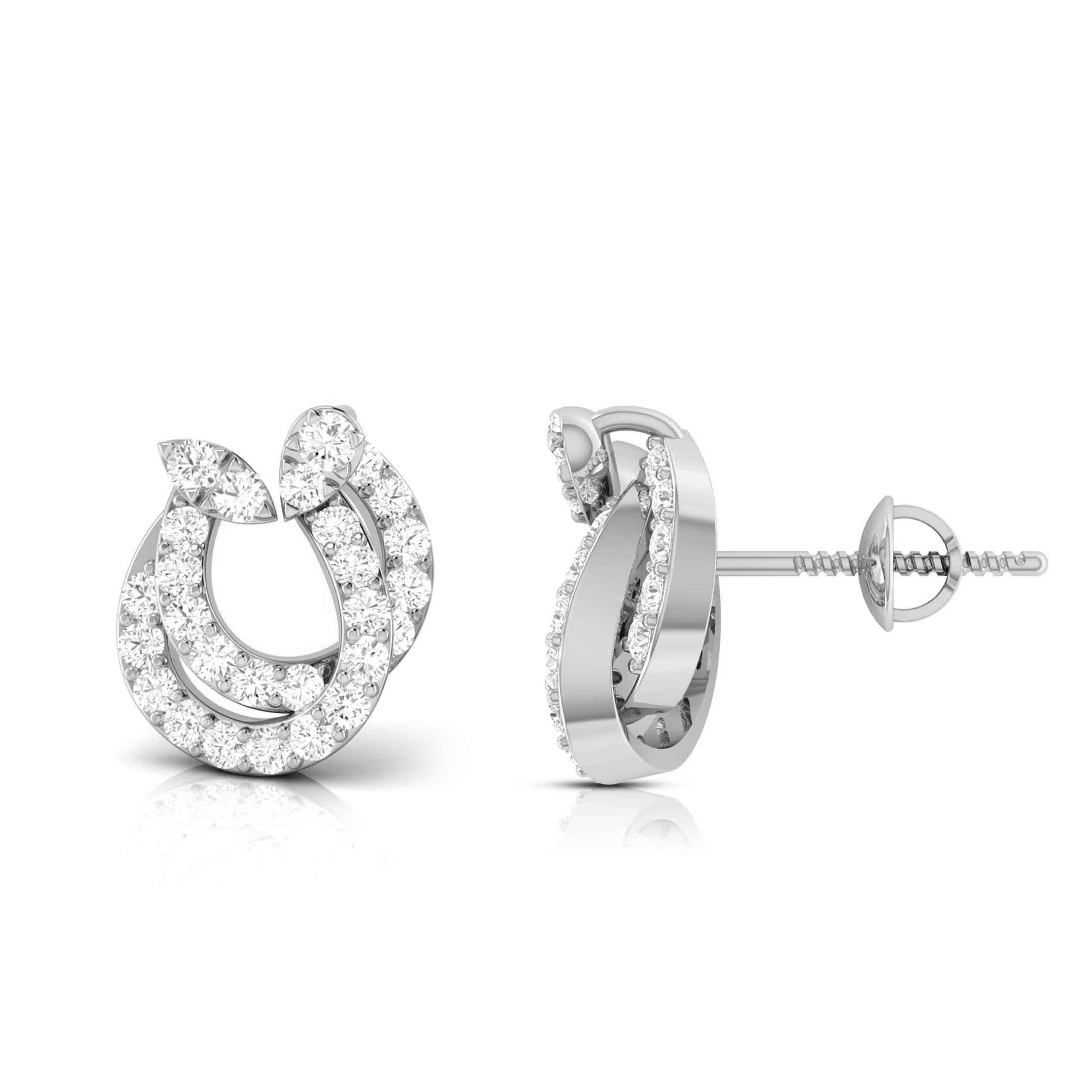 Designer Platinum Diamond Earrings for Women JL PT E OLS 26