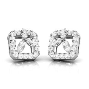 Designer Square Platinum Diamond  Earrings JL PT E OLS 2   Jewelove.US
