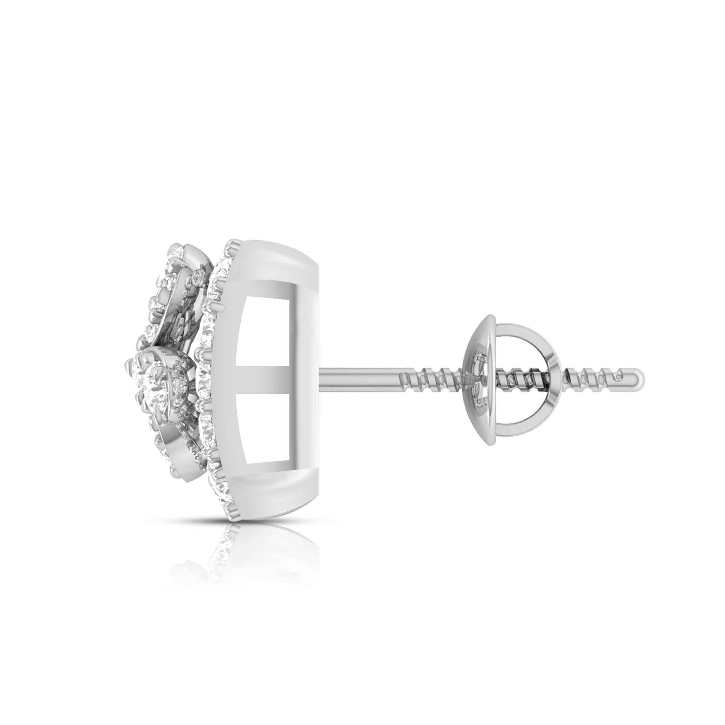 Designer Square Platinum Diamond  Earrings JL PT E OLS 2   Jewelove.US