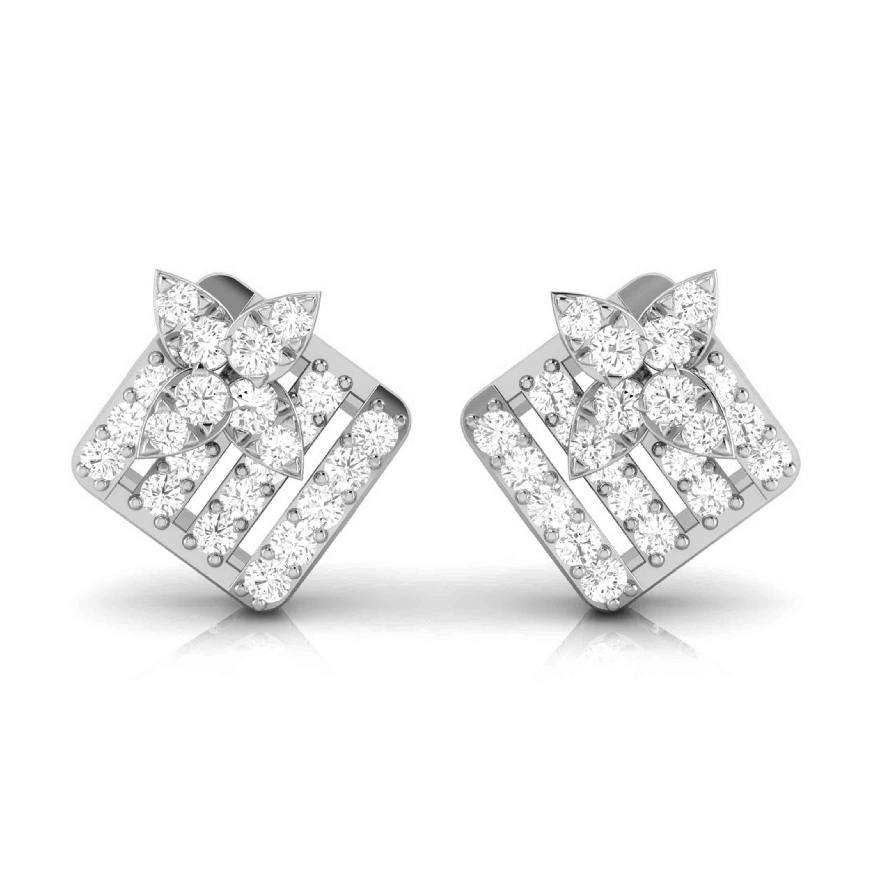 Designer Platinum Diamond Earrings for Women JL PT E OLS 3