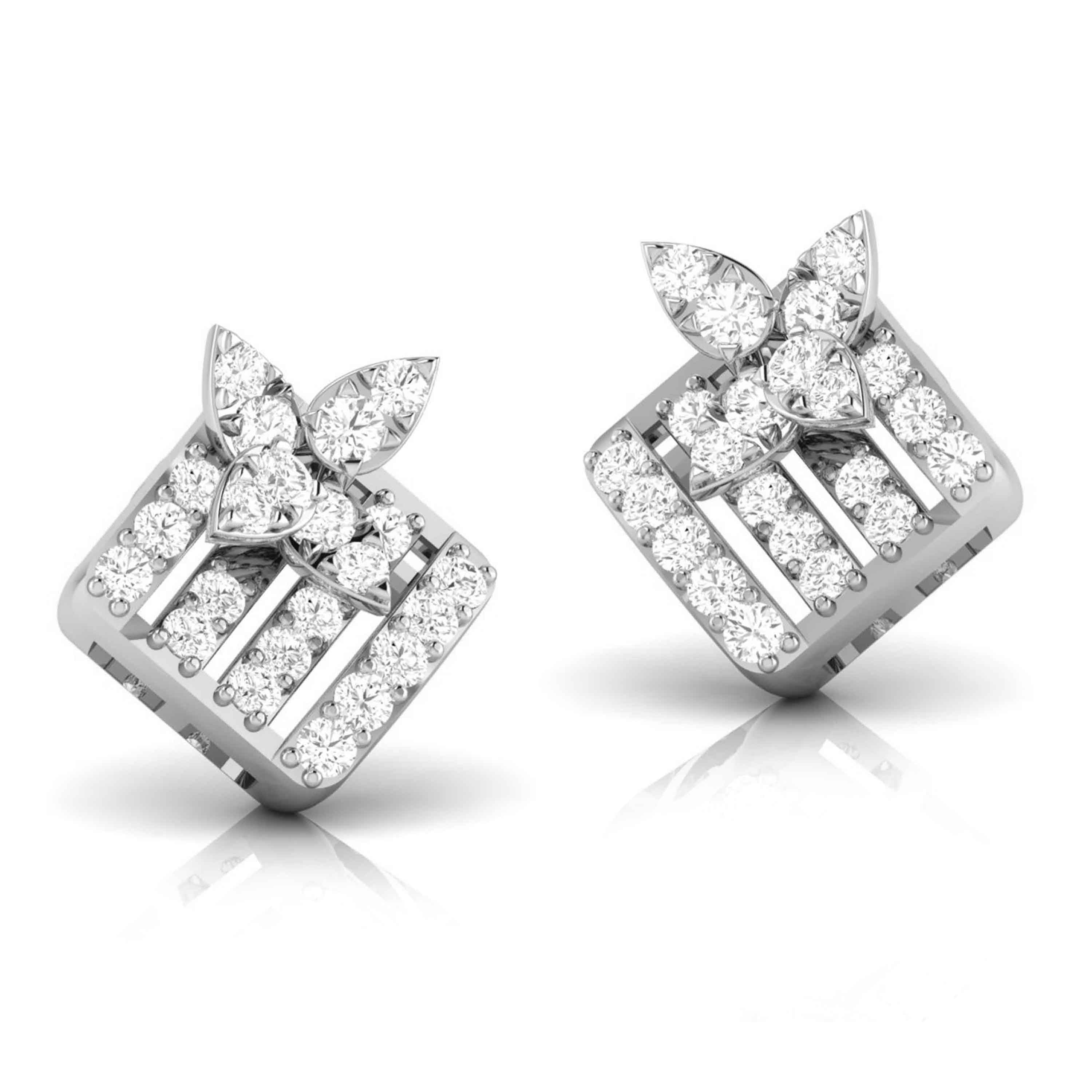 Designer Platinum Diamond Earrings for Women JL PT E OLS 3