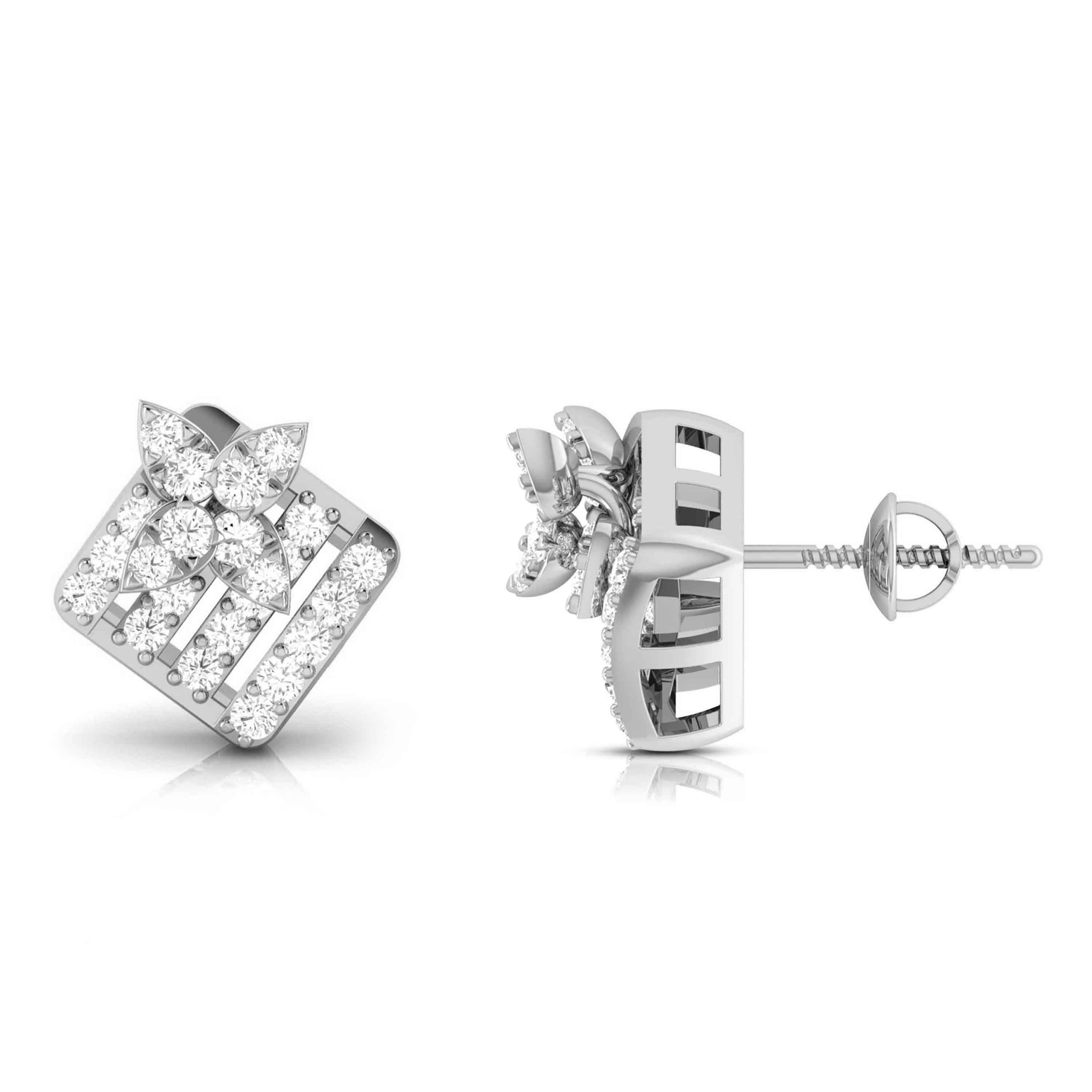 Designer Platinum Diamond Earrings for Women JL PT E OLS 3