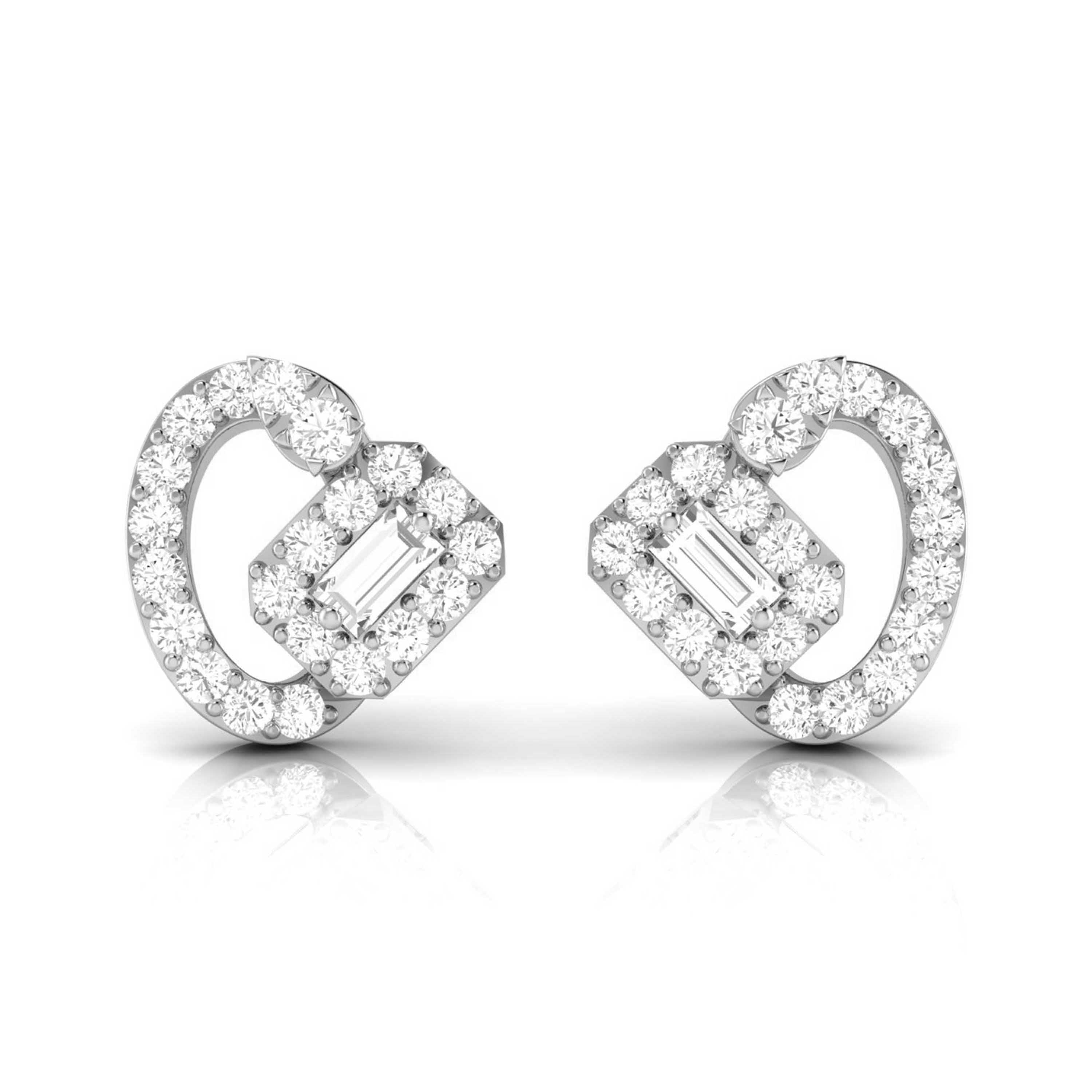 Designer Platinum Diamond Earrings for Women JL PT E OLS 5  VVS-GH Jewelove.US