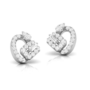 Designer Platinum Diamond Earrings for Women JL PT E OLS 5   Jewelove.US