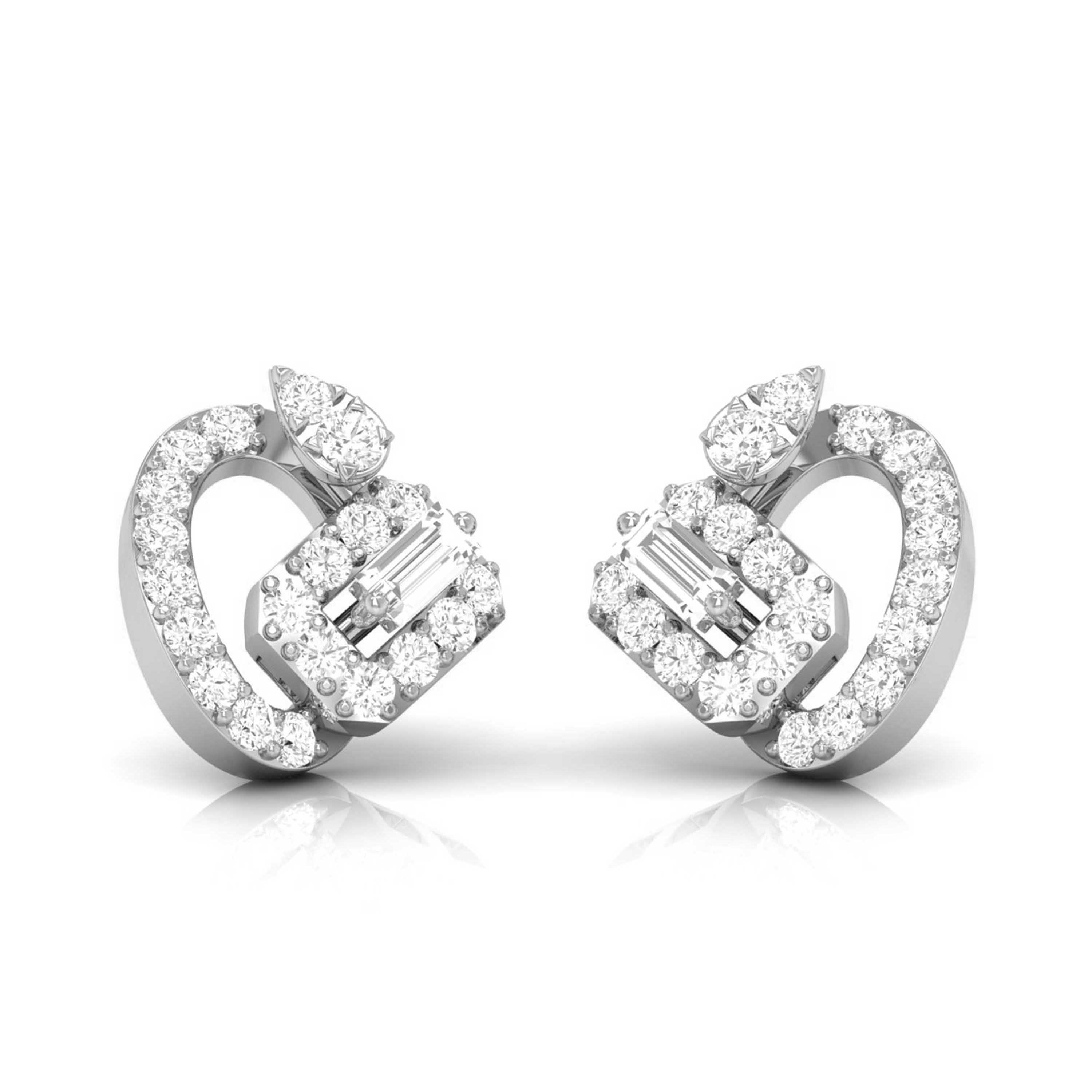 Designer Platinum Diamond Earrings for Women JL PT E OLS 5   Jewelove.US