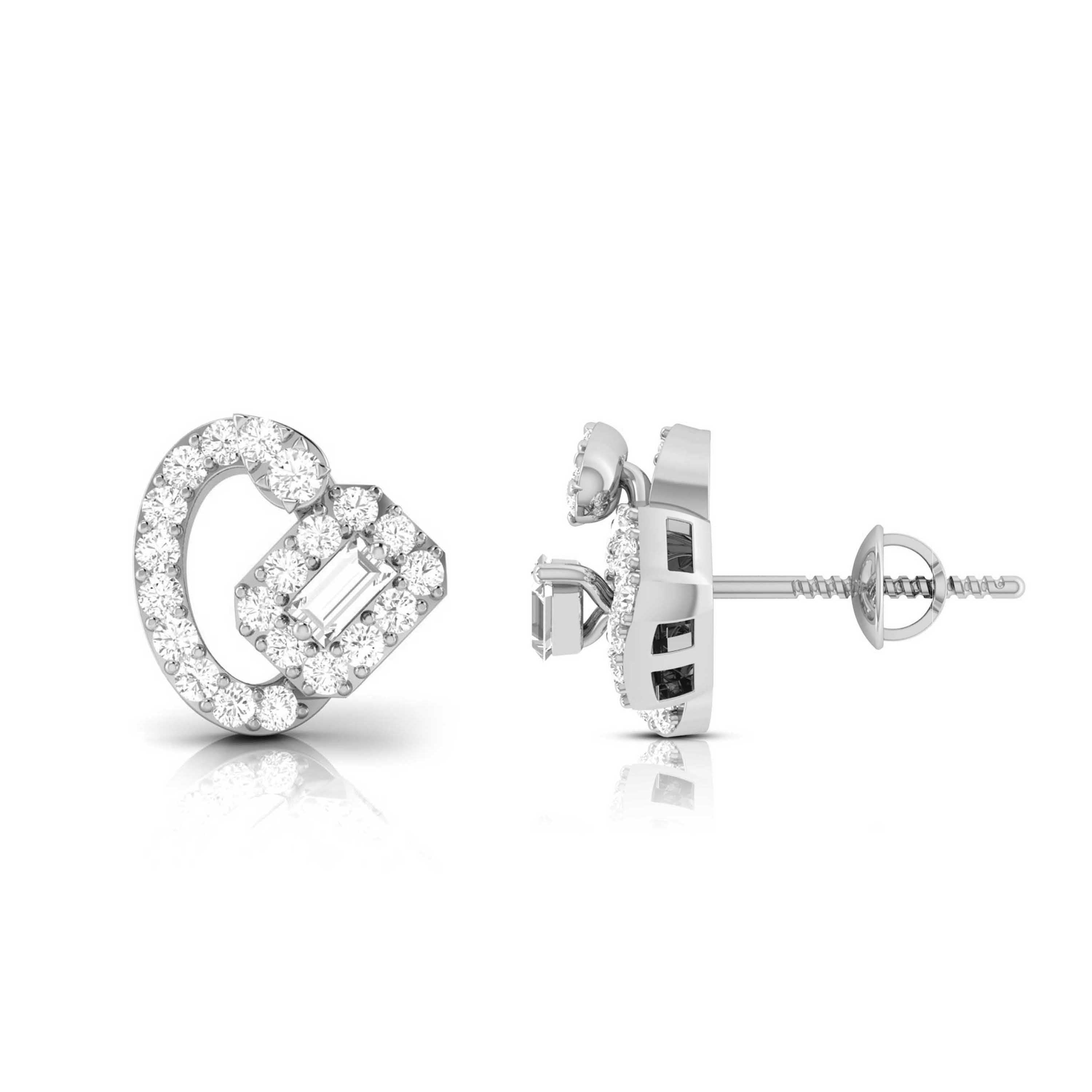 Designer Platinum Diamond Earrings for Women JL PT E OLS 5
