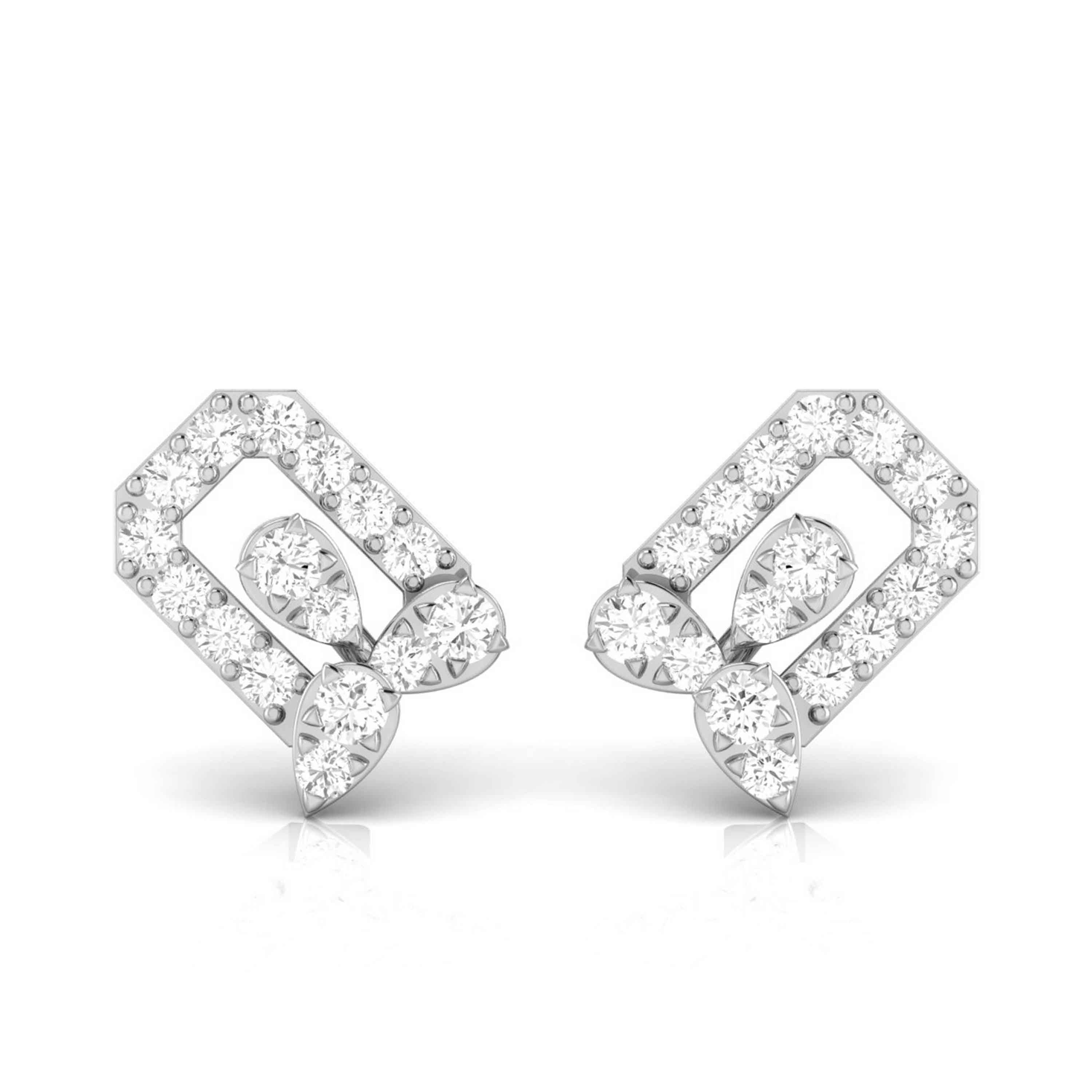 Platinum Fashionable Diamond Earrings for Women JL PT E OLS 6