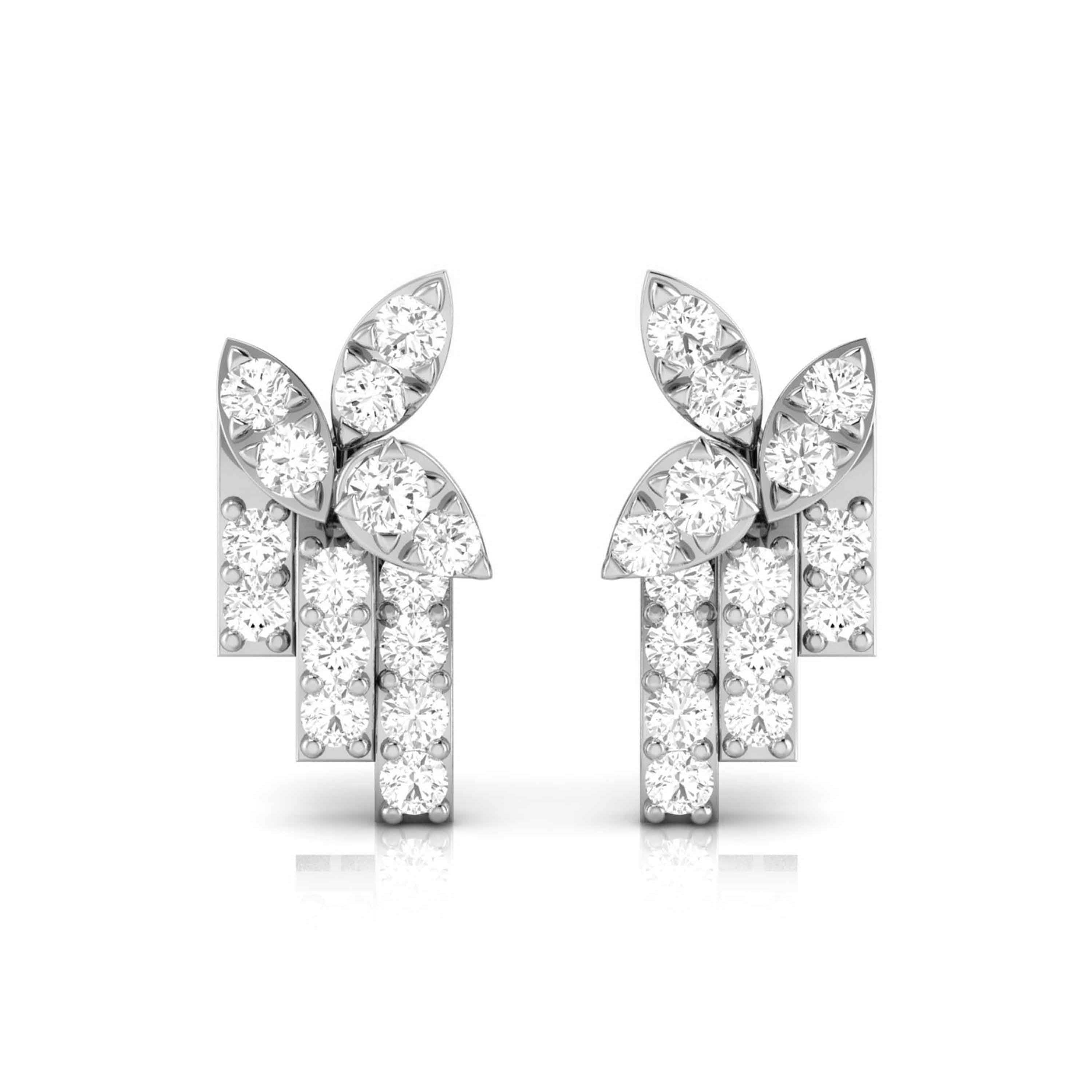 New Fashionable Platinum Diamond Earrings for Women JL PT E OLS 8