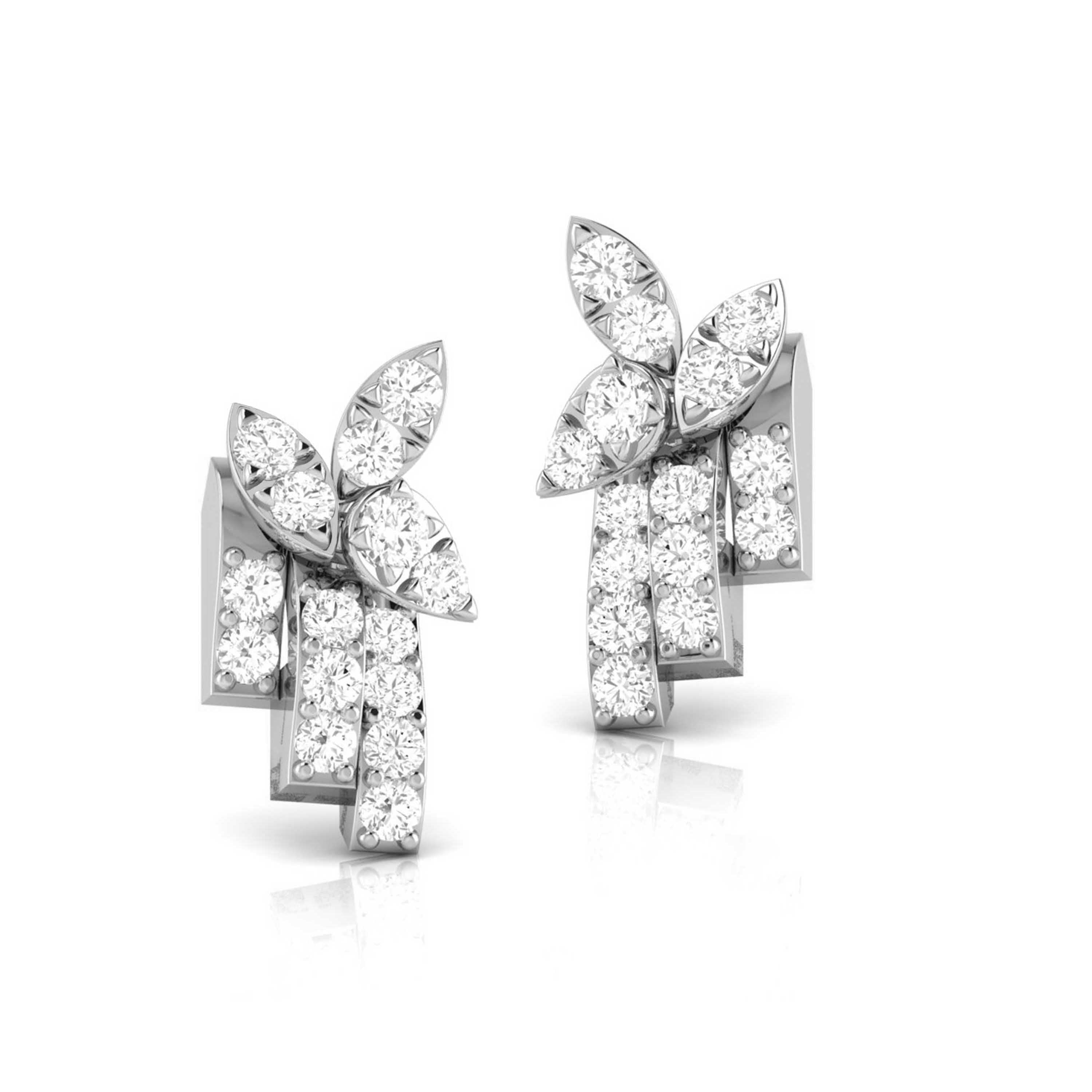 New Fashionable Platinum Diamond Earrings for Women JL PT E OLS 8   Jewelove.US