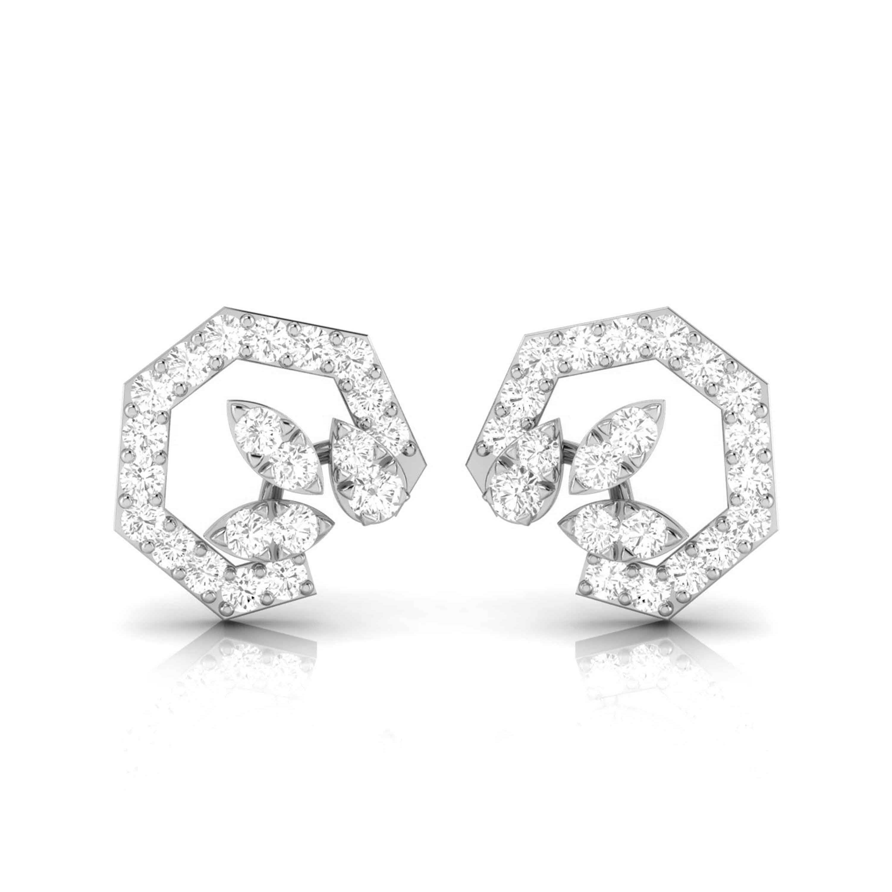 Designer Platinum Diamond Earrings for Women JL PT E OLS 9