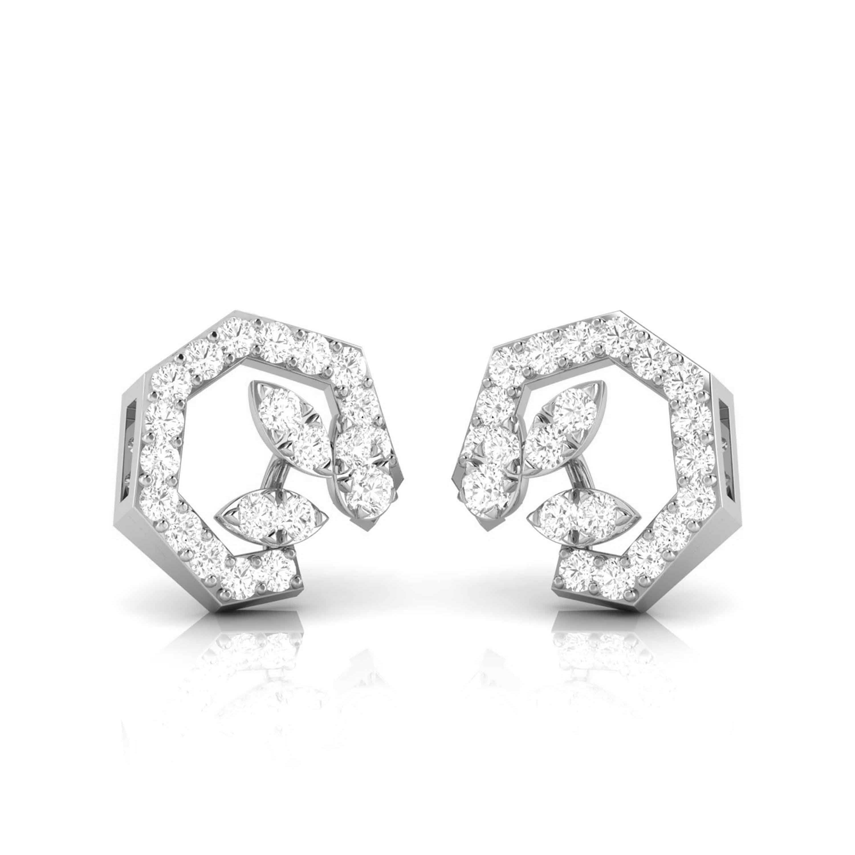 Designer Platinum Diamond Earrings for Women JL PT E OLS 9