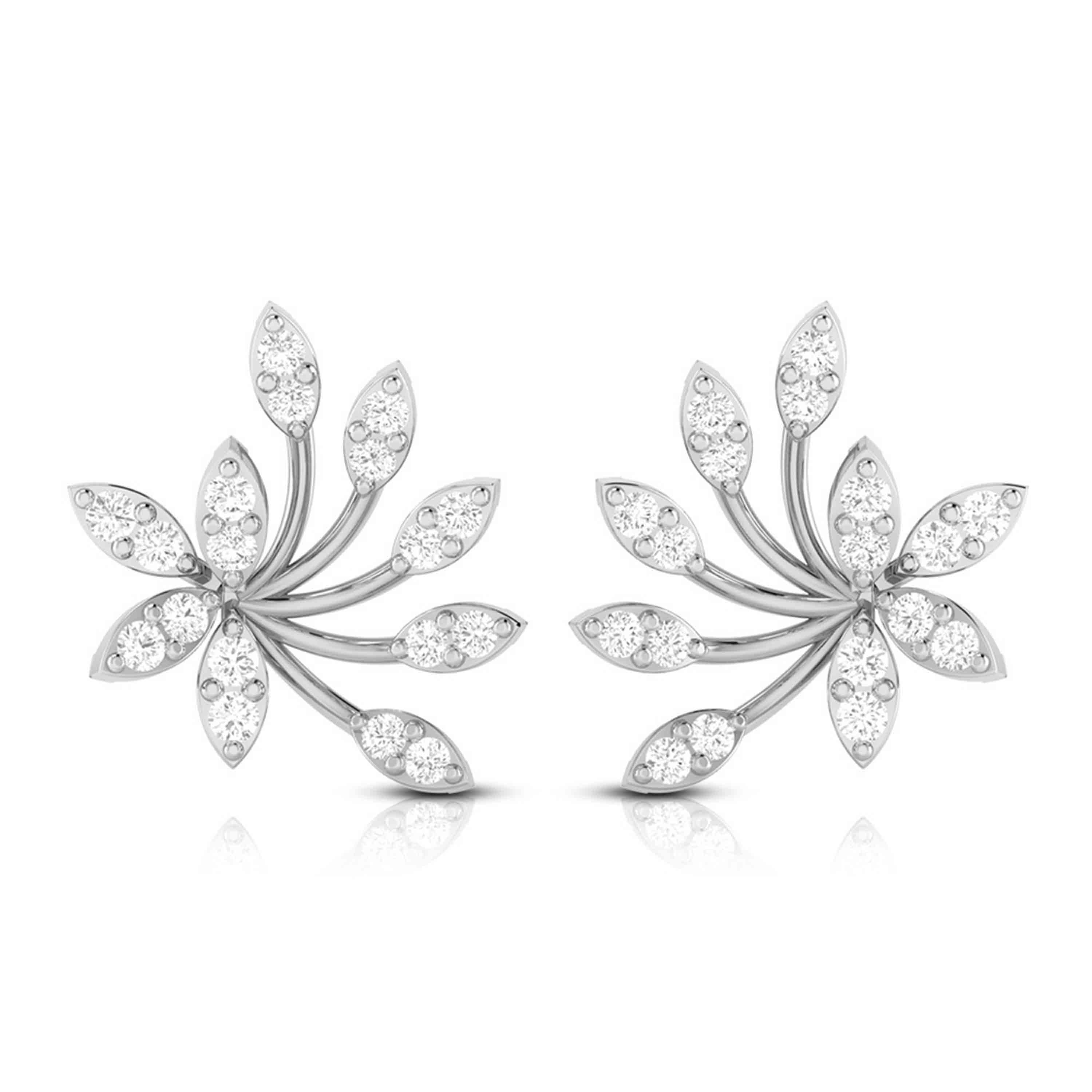 Beautiful Platinum Earrings with Diamonds JL PT E ST 2000