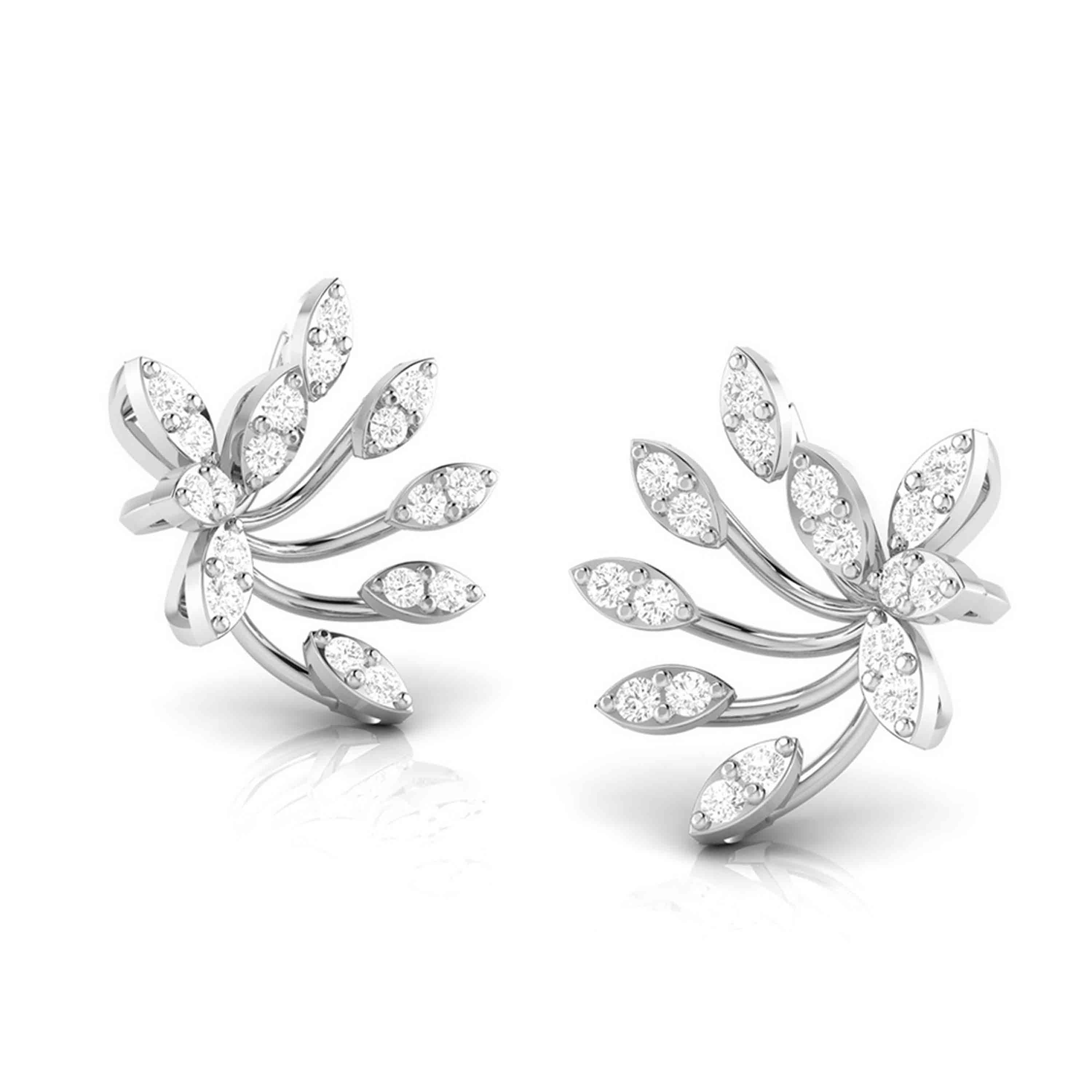 Beautiful Platinum Earrings with Diamonds JL PT E ST 2000