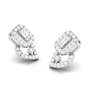 Beautiful Platinum Earrings with Diamonds for Women JL PT E ST 2008   Jewelove.US