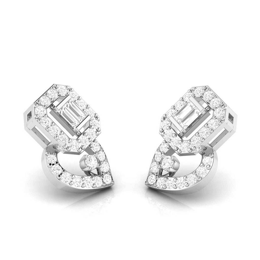 Beautiful Platinum Earrings with Diamonds for Women JL PT E ST 2008  VVS-GH Jewelove.US