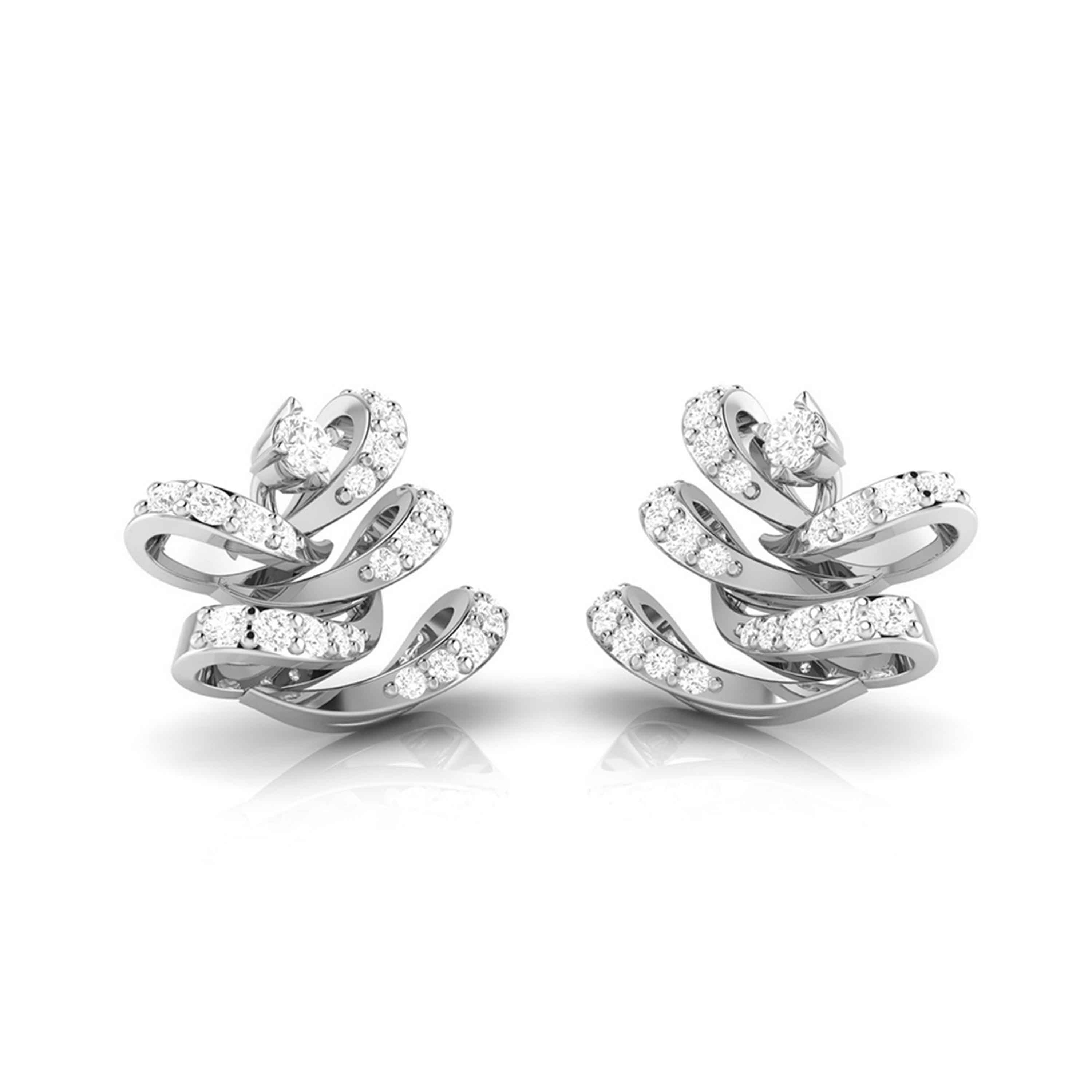 Platinum Earrings with Diamonds JL PT E ST 2010   Jewelove.US