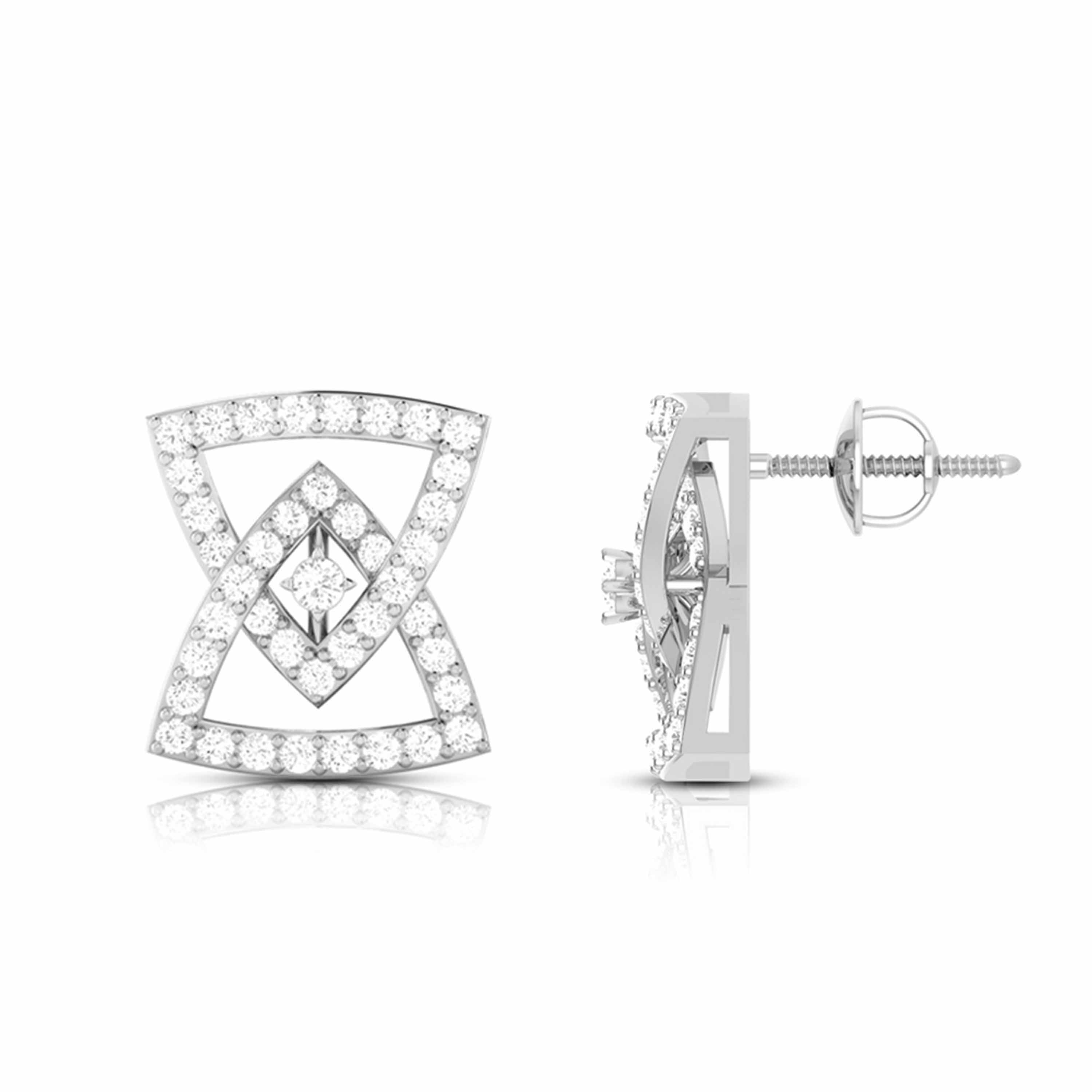 Platinum Earrings with Diamonds fir Women JL PT E ST 2013