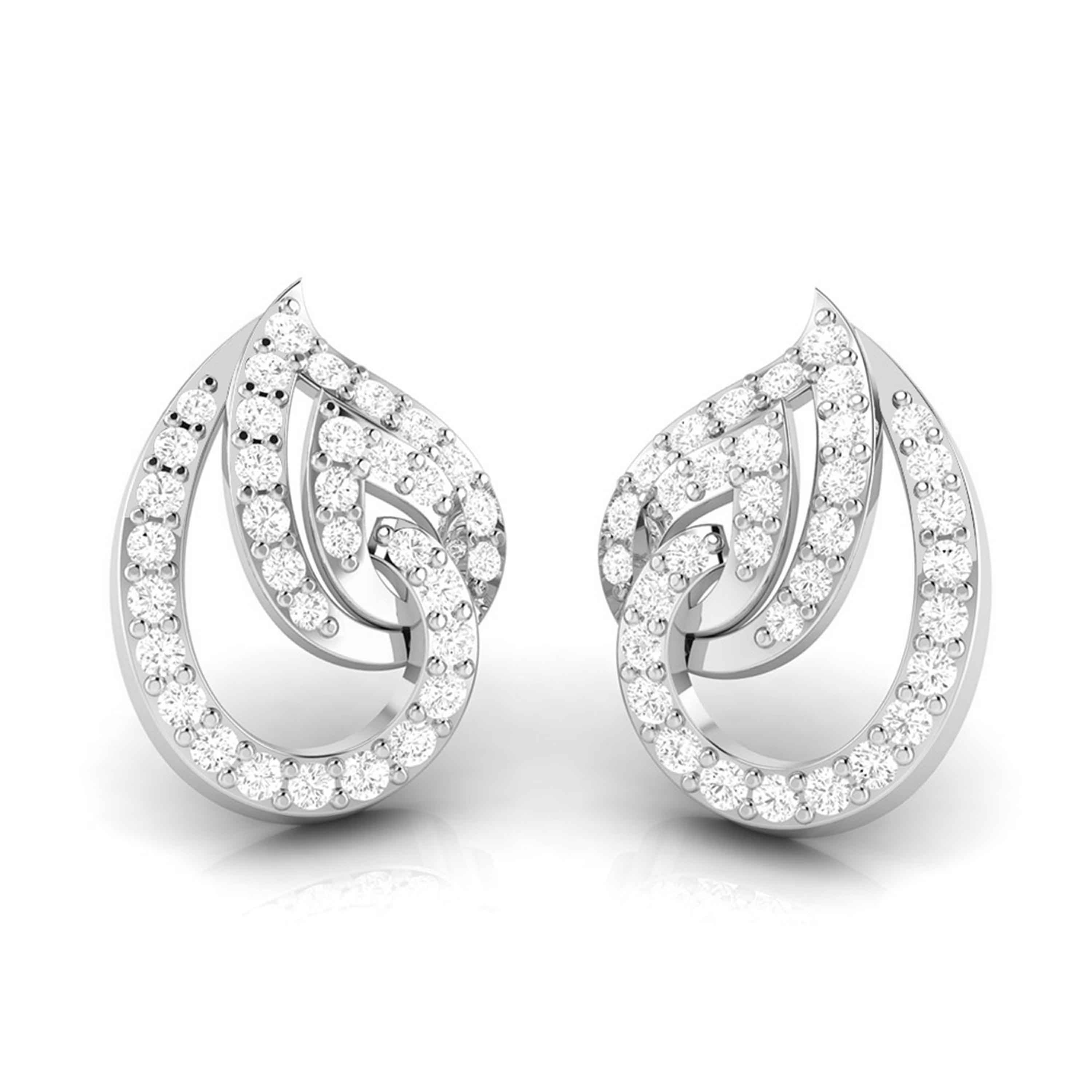 Platinum Earrings with Diamonds for Women JL PT E ST 2017
