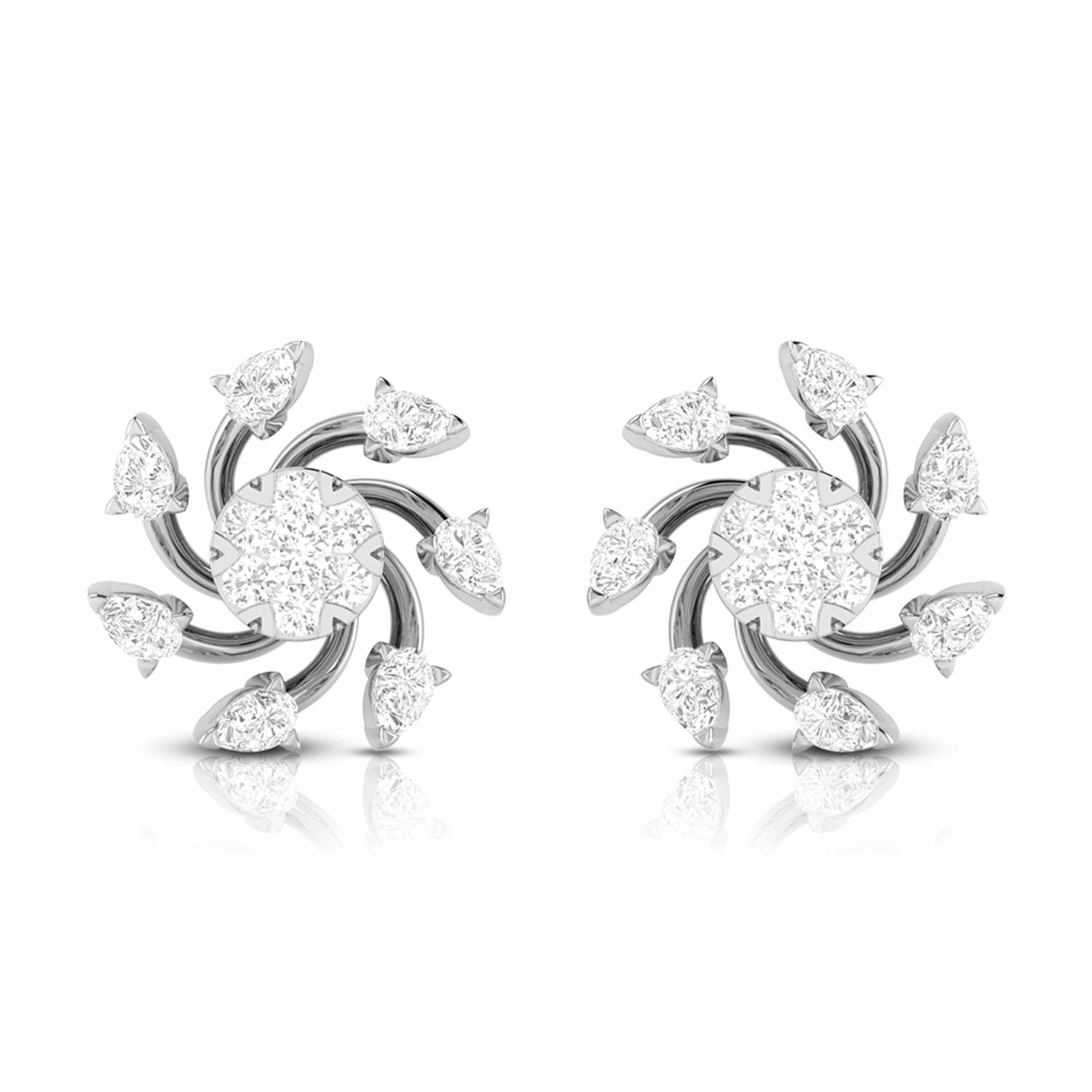 Beautiful Platinum Earrings with Diamonds for Women JL PT E ST 2028