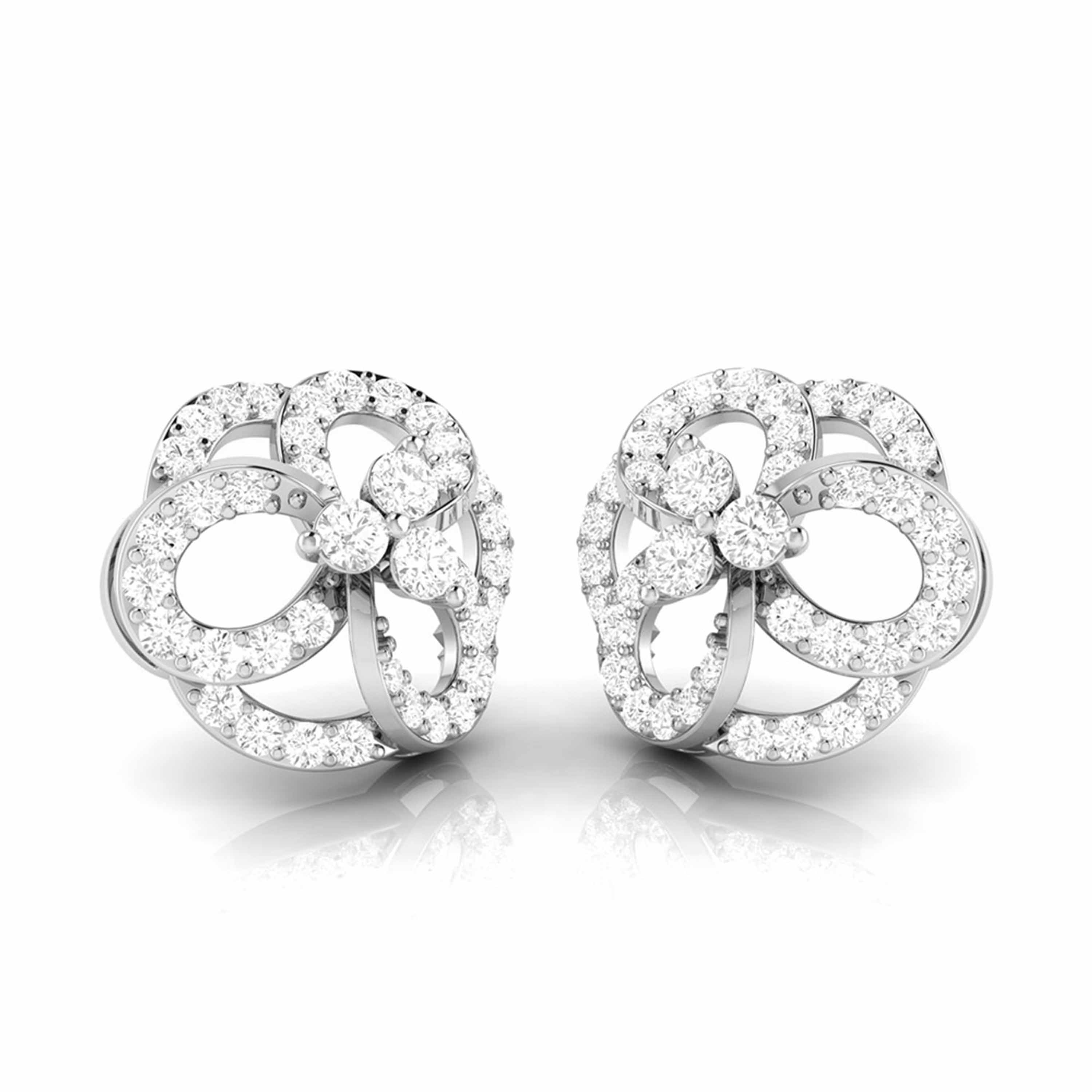 Beautiful Platinum Earrings with Diamonds for Women JL PT E ST 2030   Jewelove.US