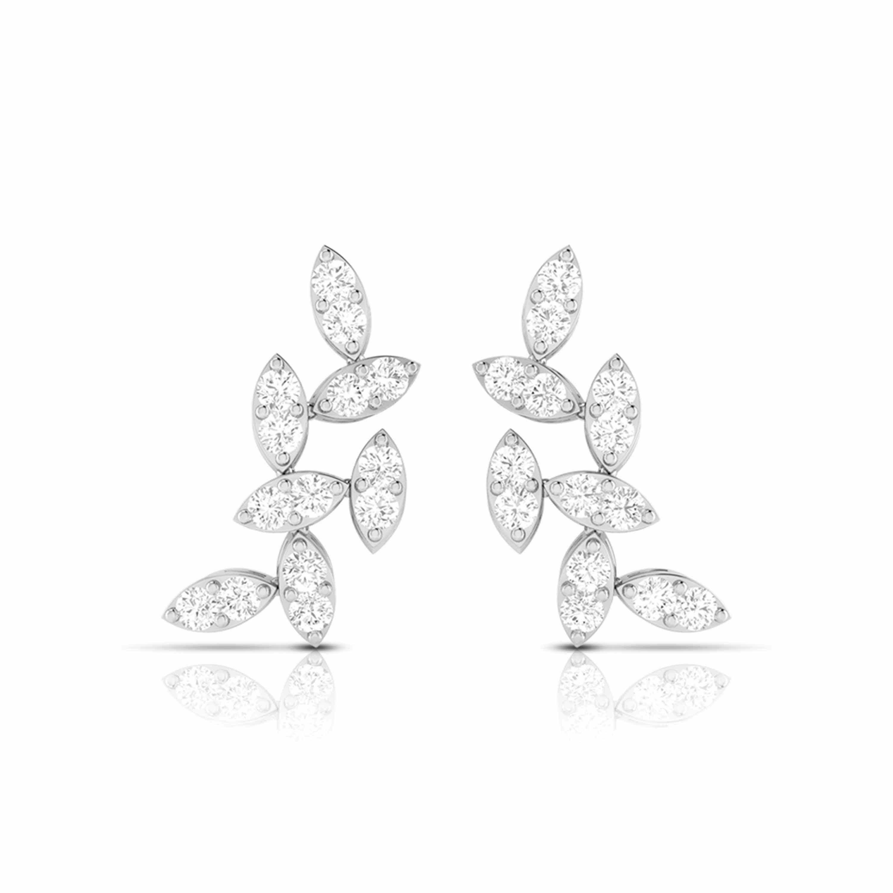 Beautiful Platinum Earrings with Diamonds for Women JL PT E ST 2032