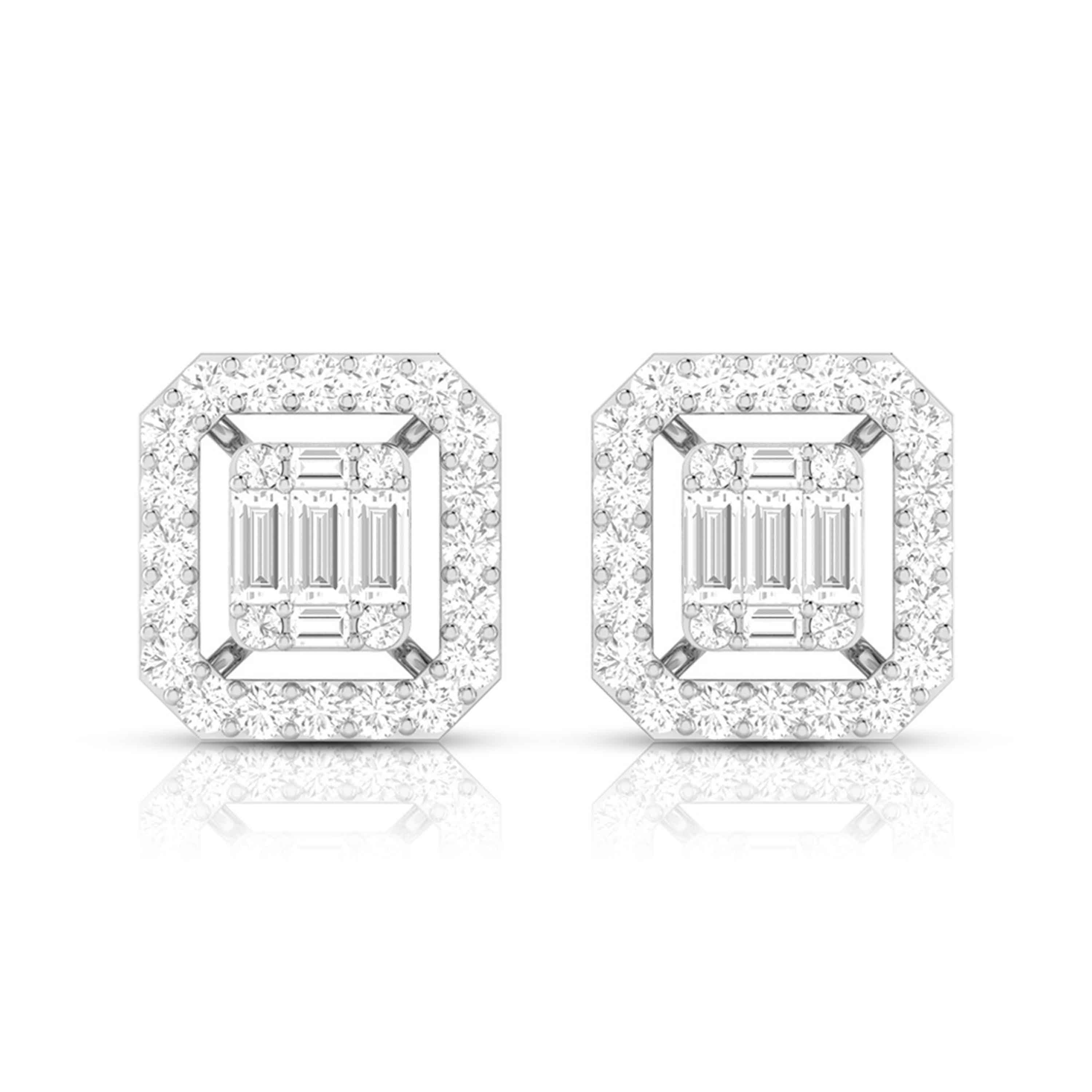 Beautiful Platinum Earrings with Diamonds for Women JL PT E ST 2051