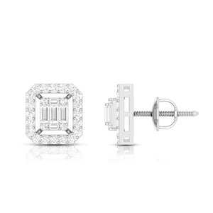 Beautiful Platinum Earrings with Diamonds for Women JL PT E ST 2051