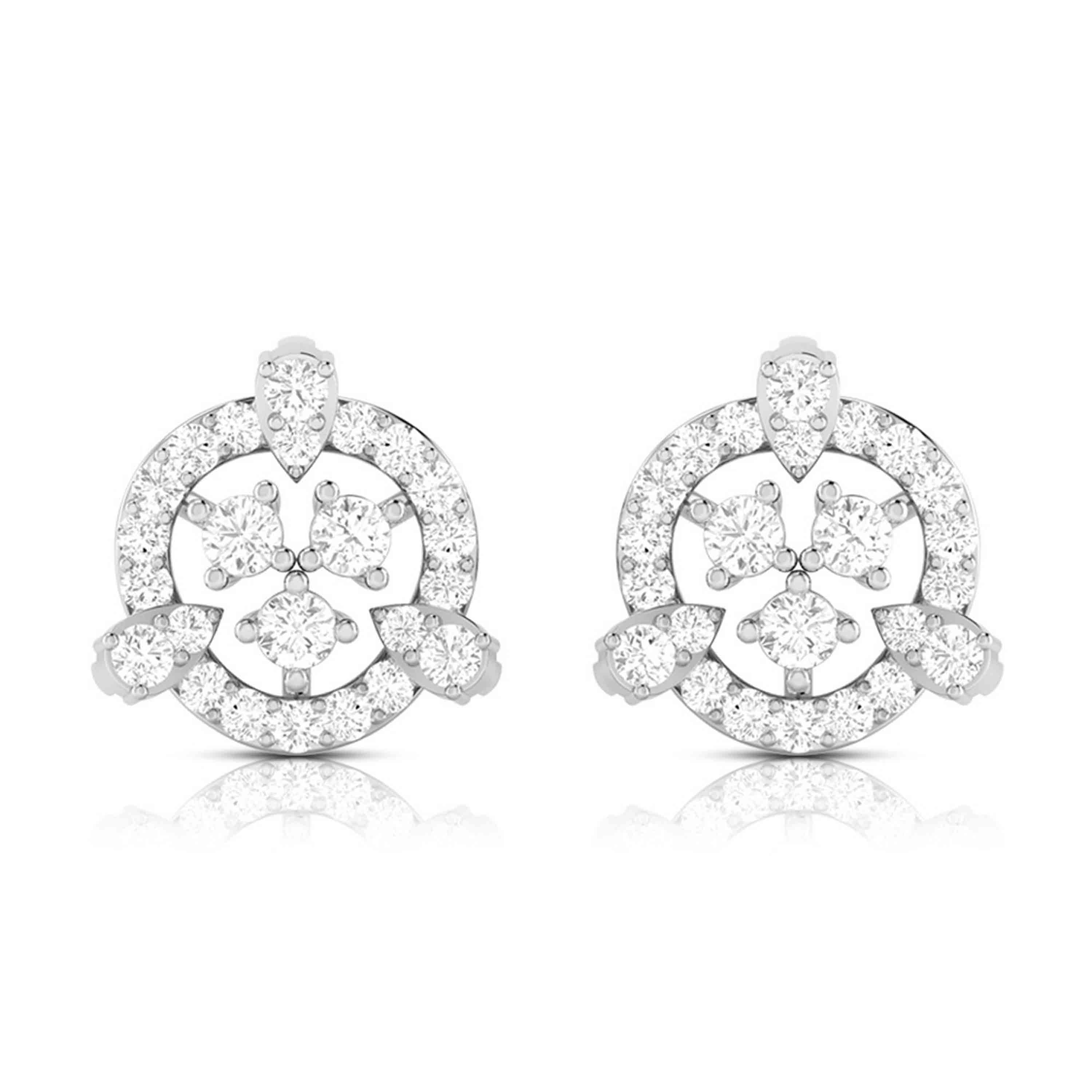 Beautiful Platinum Earrings with Diamonds for Women JL PT E ST 2058