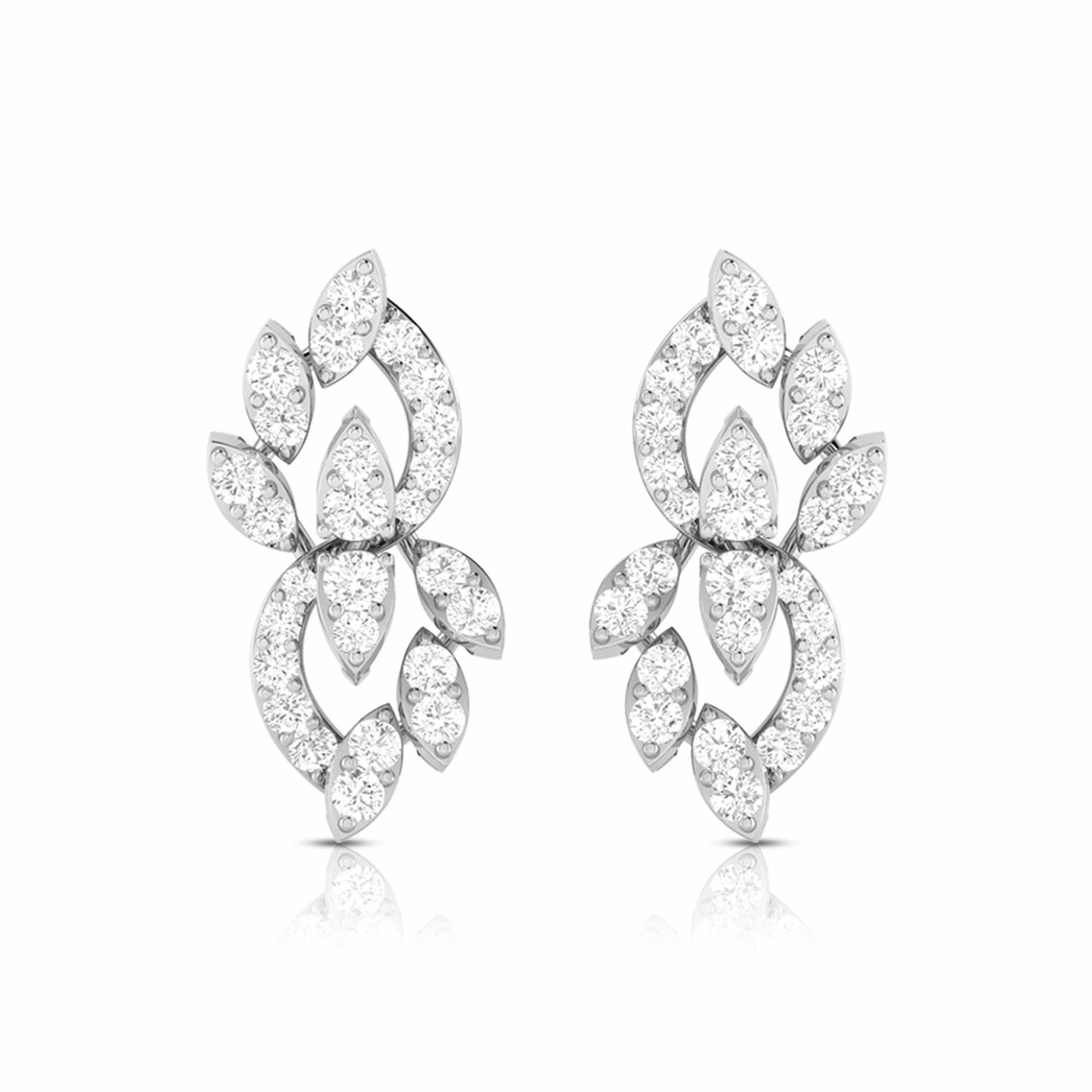 Beautiful Platinum Earrings with Diamonds for Women JL PT E ST 2059