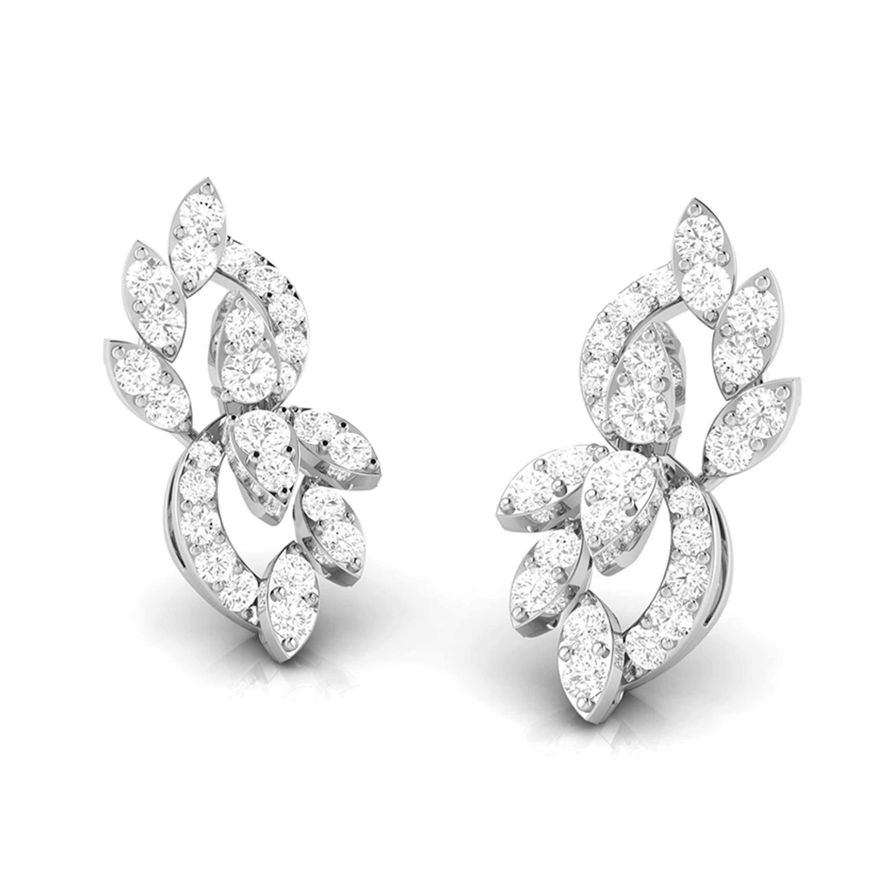 Beautiful Platinum Earrings with Diamonds for Women JL PT E ST 2059
