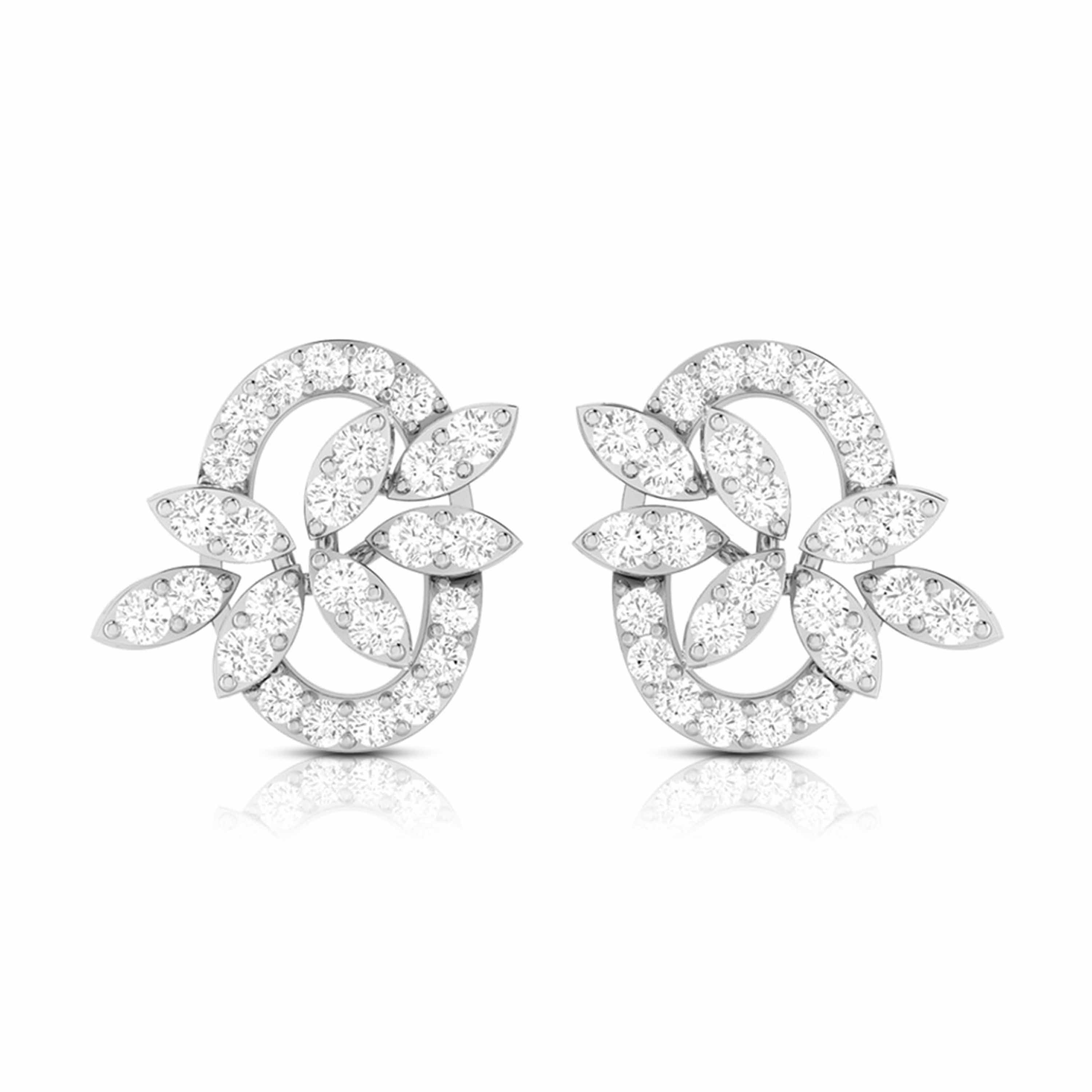 Beautiful Platinum Earrings with Diamonds for Women JL PT E ST 2060   Jewelove.US