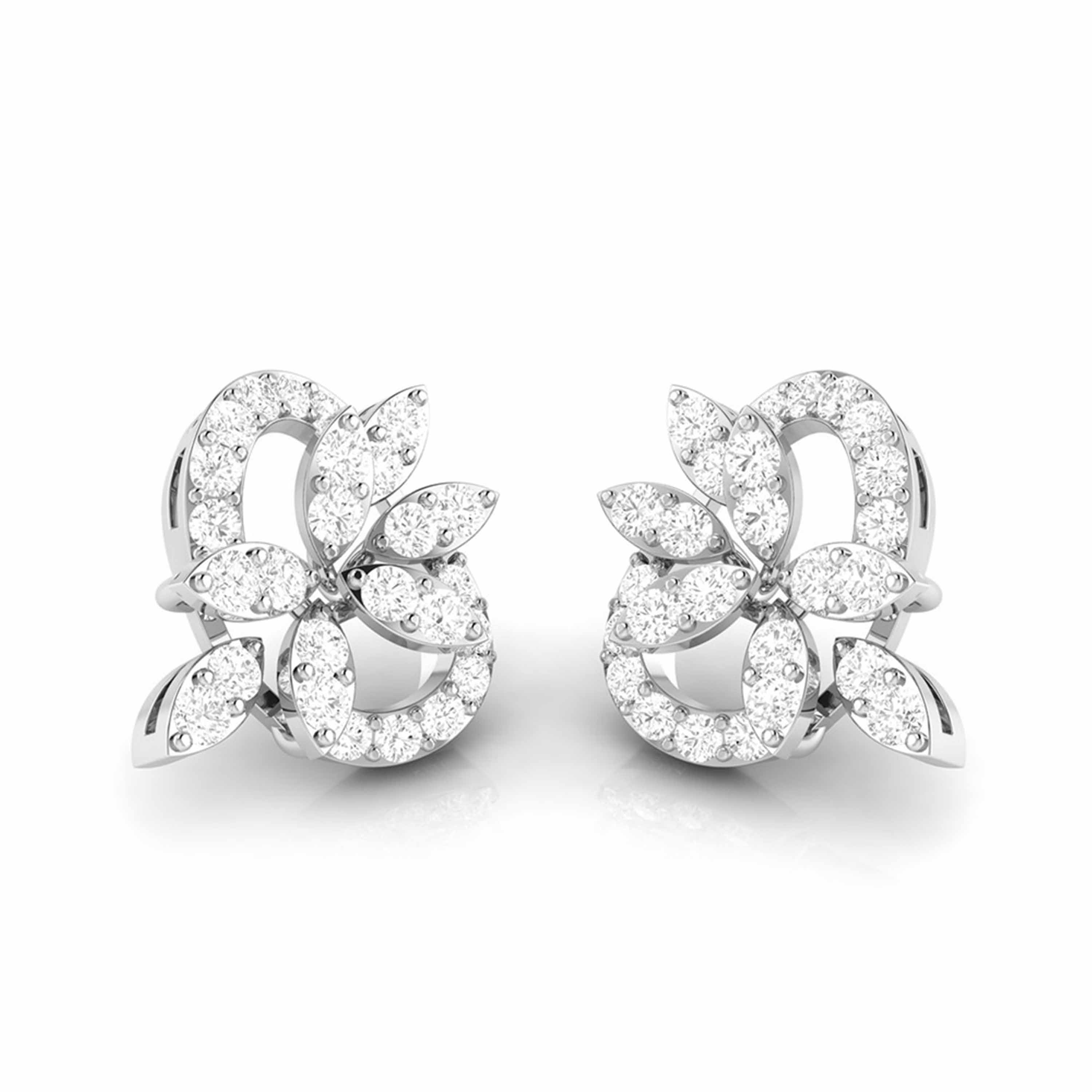 Beautiful Platinum Earrings with Diamonds for Women JL PT E ST 2060  VVS-GH Jewelove.US