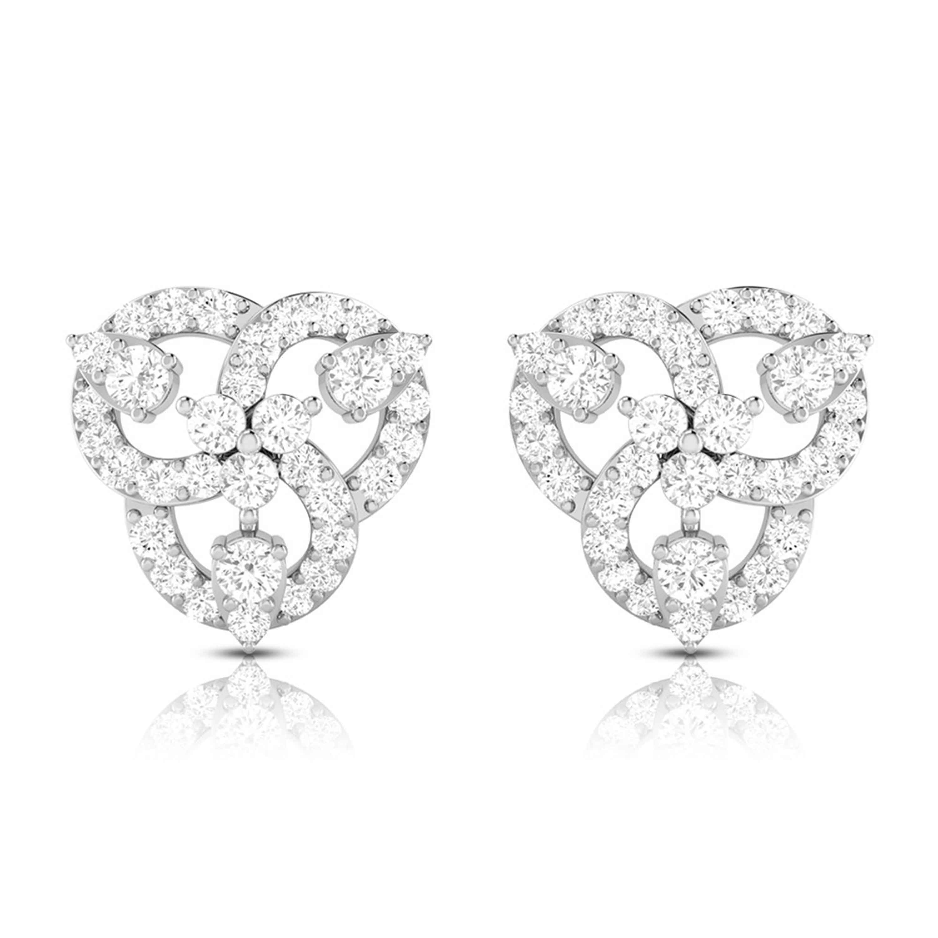 Beautiful Platinum Earrings with Diamonds for Women JL PT E ST 2061
