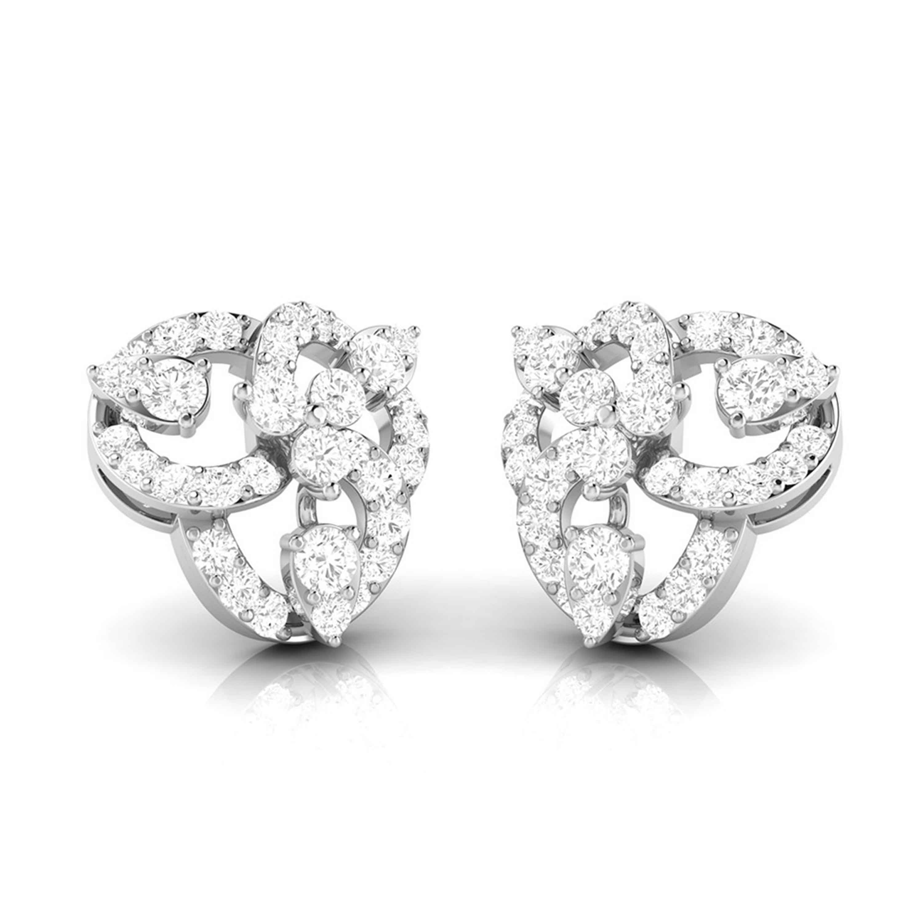 Beautiful Platinum Earrings with Diamonds for Women JL PT E ST 2061