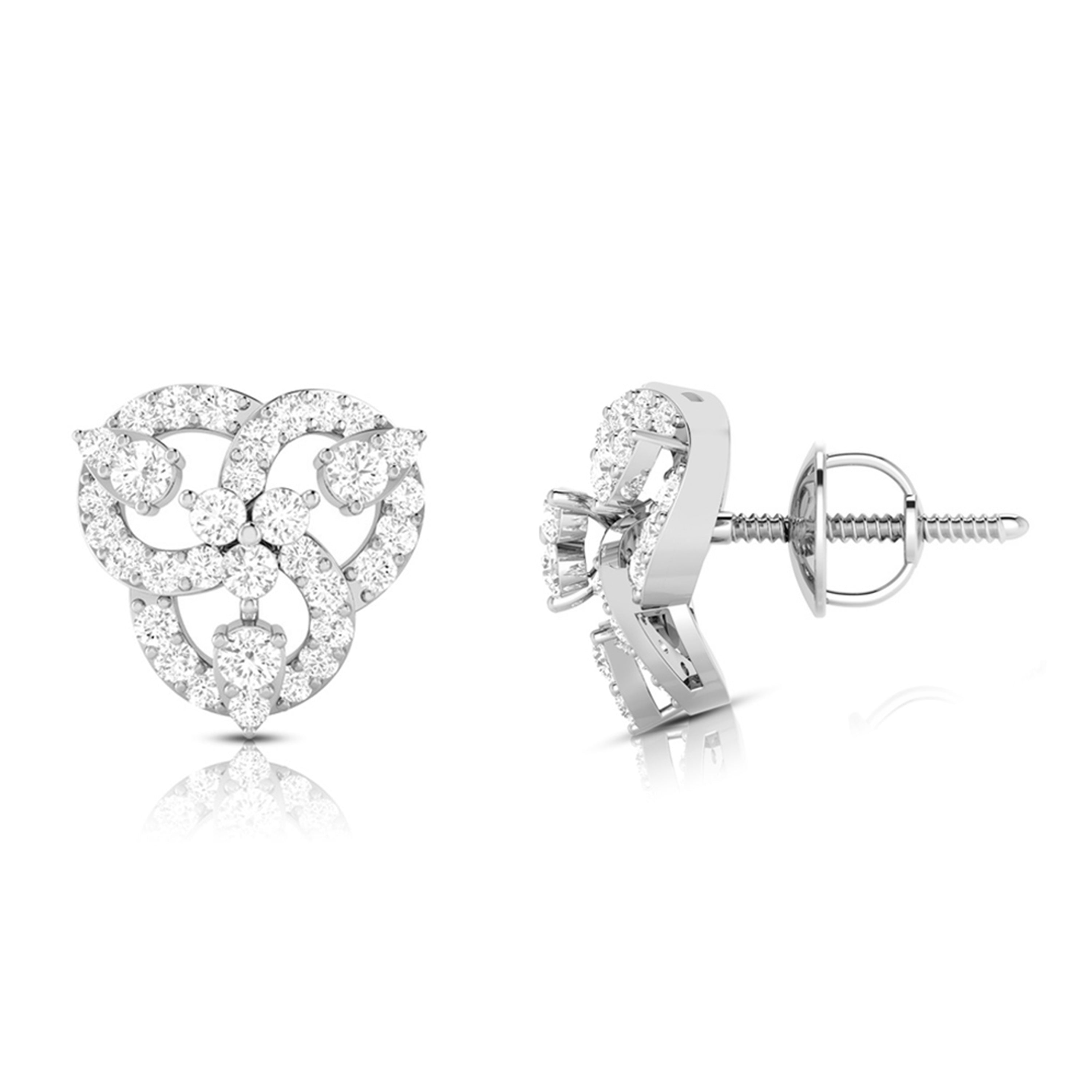 Beautiful Platinum Earrings with Diamonds for Women JL PT E ST 2061