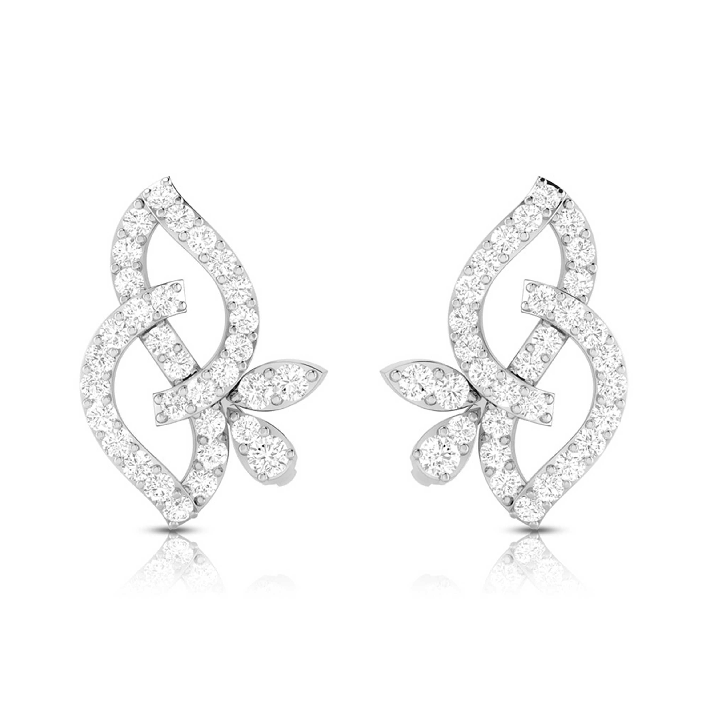 Beautiful Platinum Earrings with Diamonds for Women JL PT E ST 2063