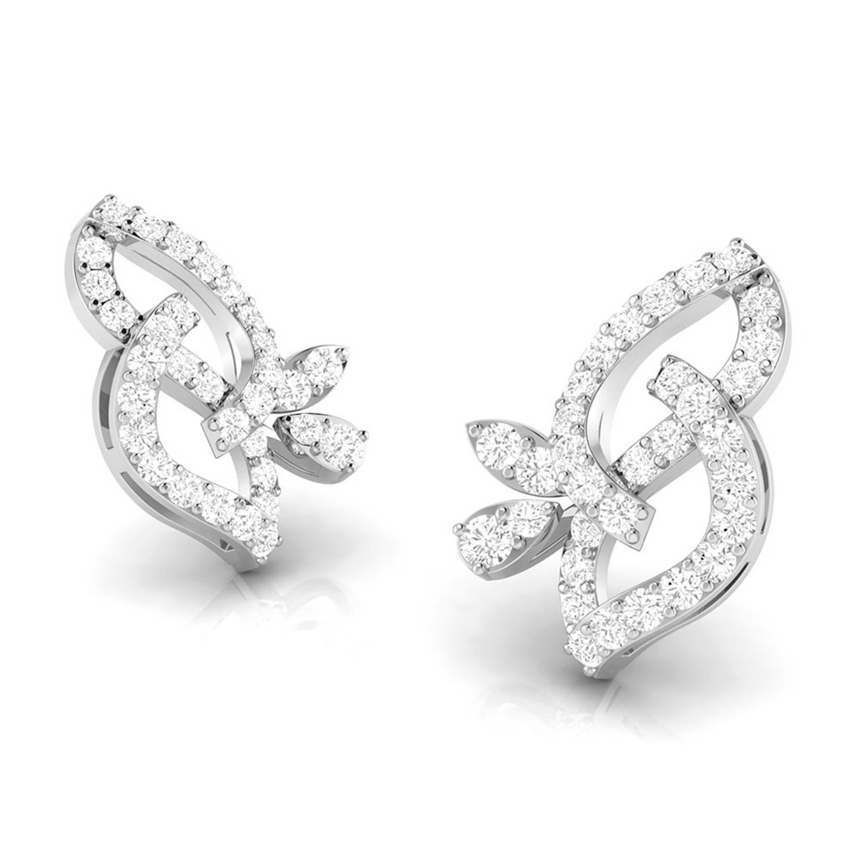 Beautiful Platinum Earrings with Diamonds for Women JL PT E ST 2063