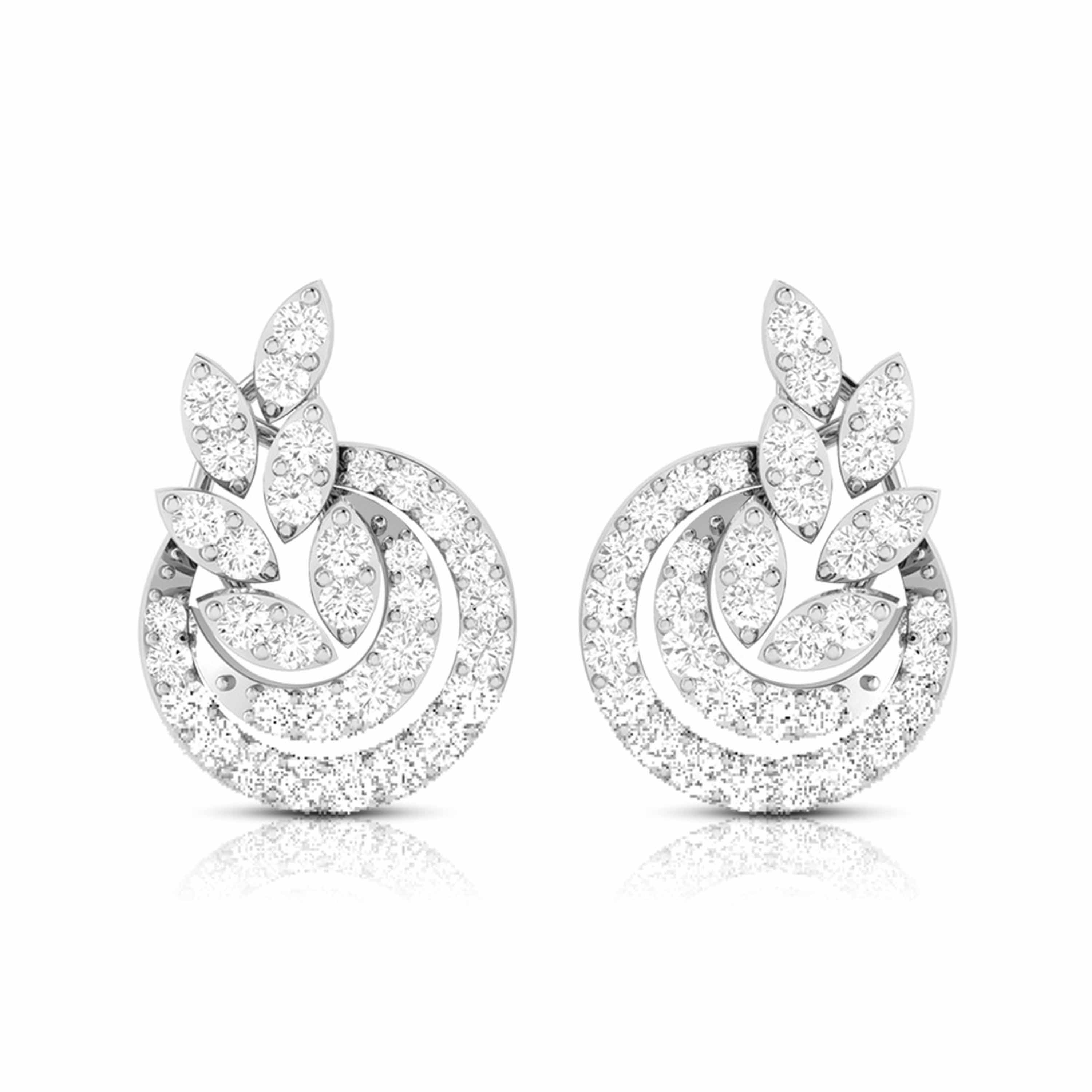Beautiful Platinum Earrings with Diamonds for Women JL PT E ST 2065