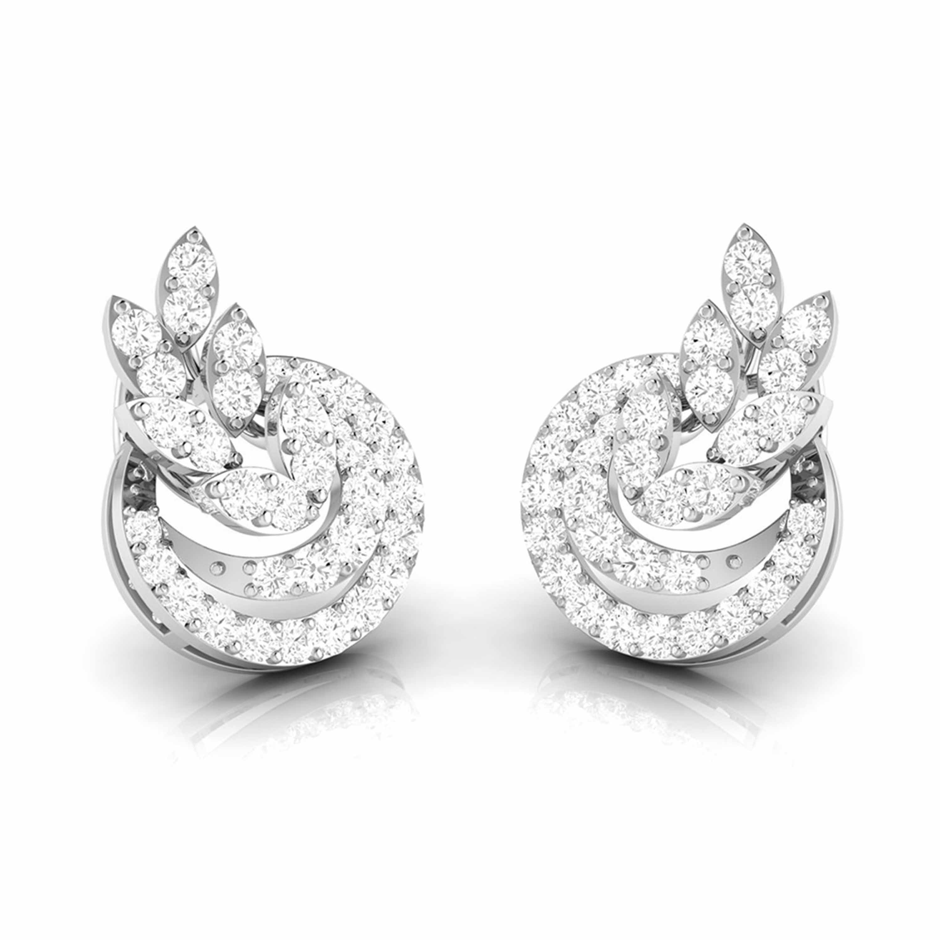 Beautiful Platinum Earrings with Diamonds for Women JL PT E ST 2065