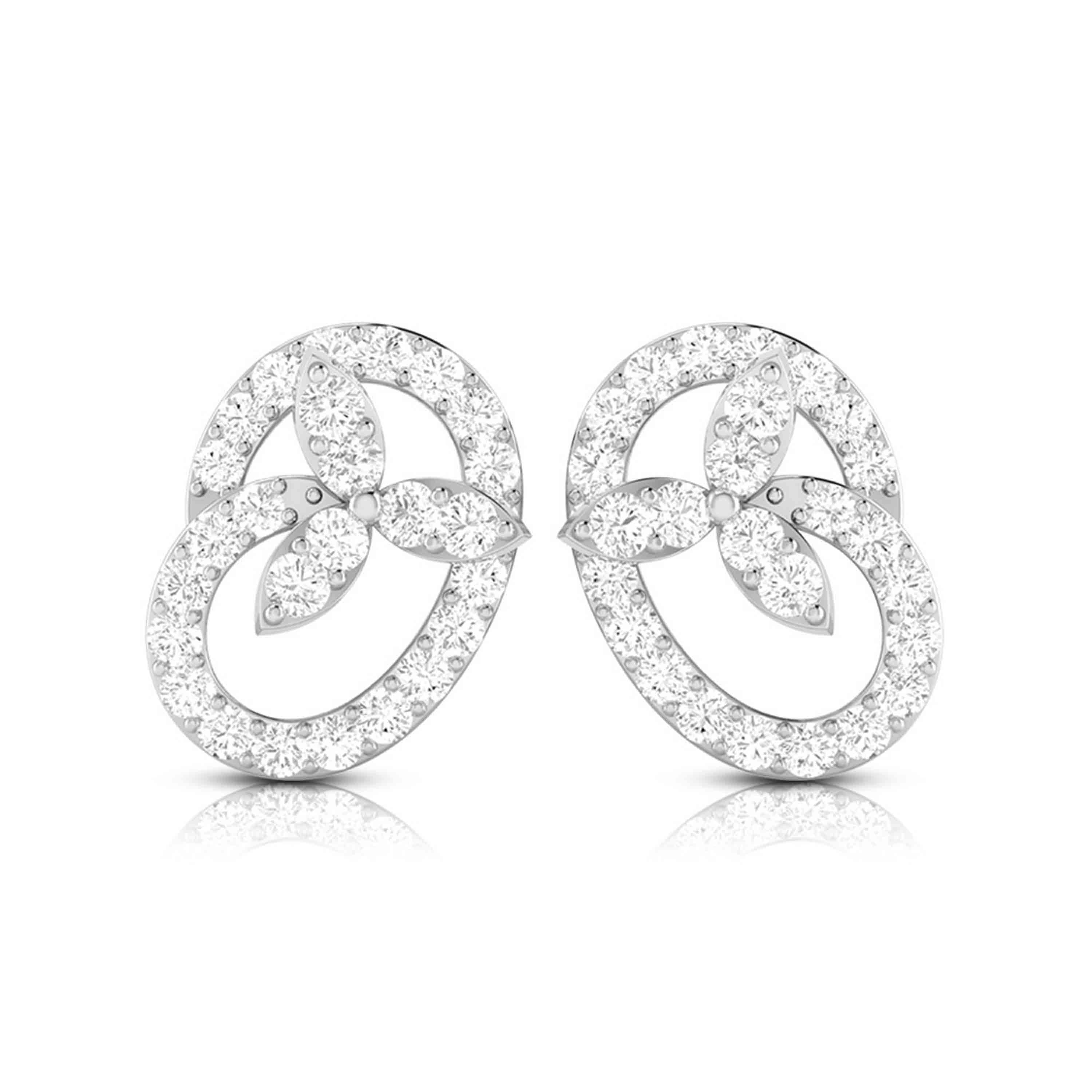Beautiful Platinum Earrings with Diamonds for Women JL PT E ST 2090   Jewelove.US