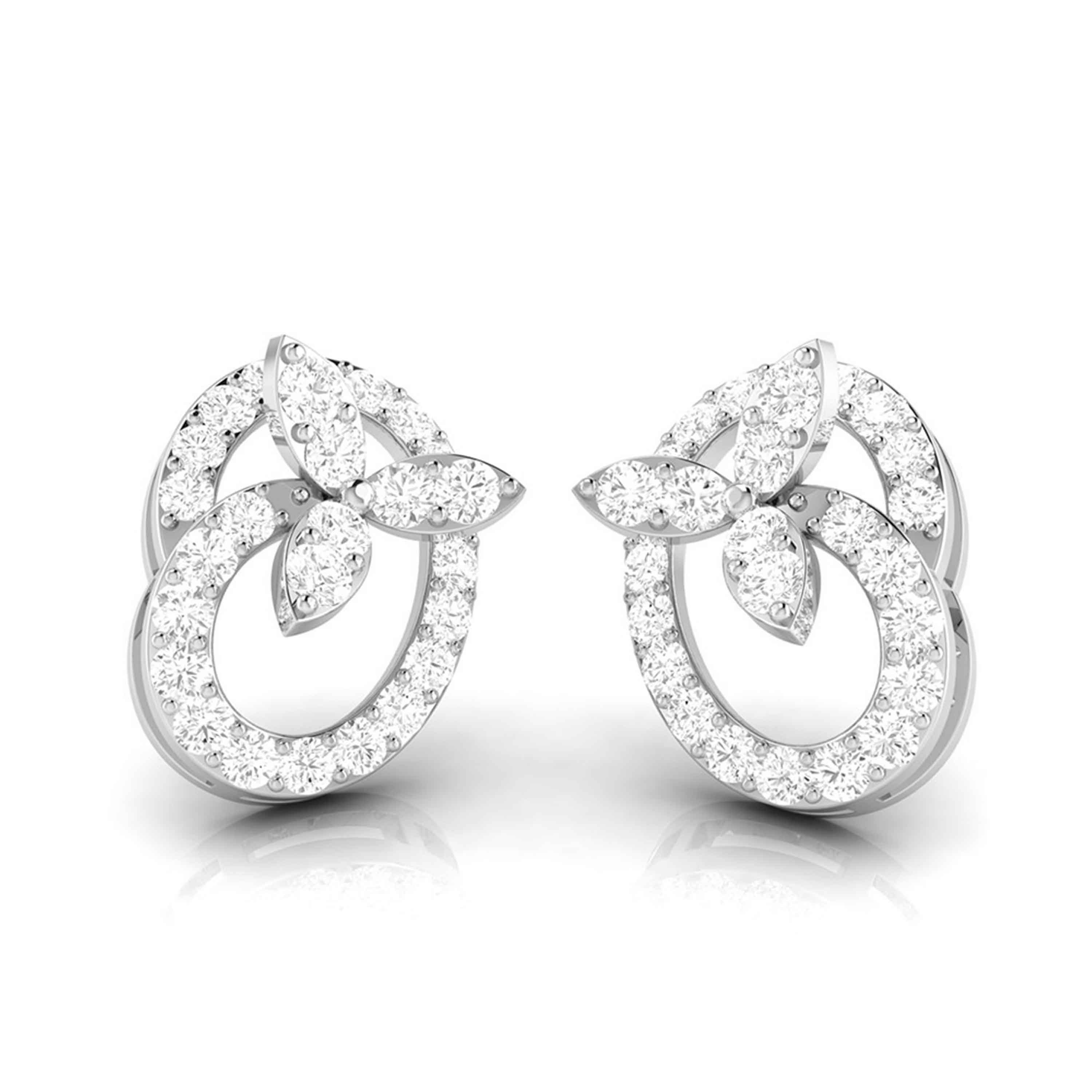 Beautiful Platinum Earrings with Diamonds for Women JL PT E ST 2090